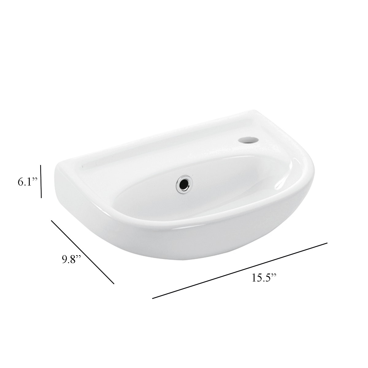 WS Bath Collections Basic Ceramic Wall-mount Rectangular Modern Ceramic ...