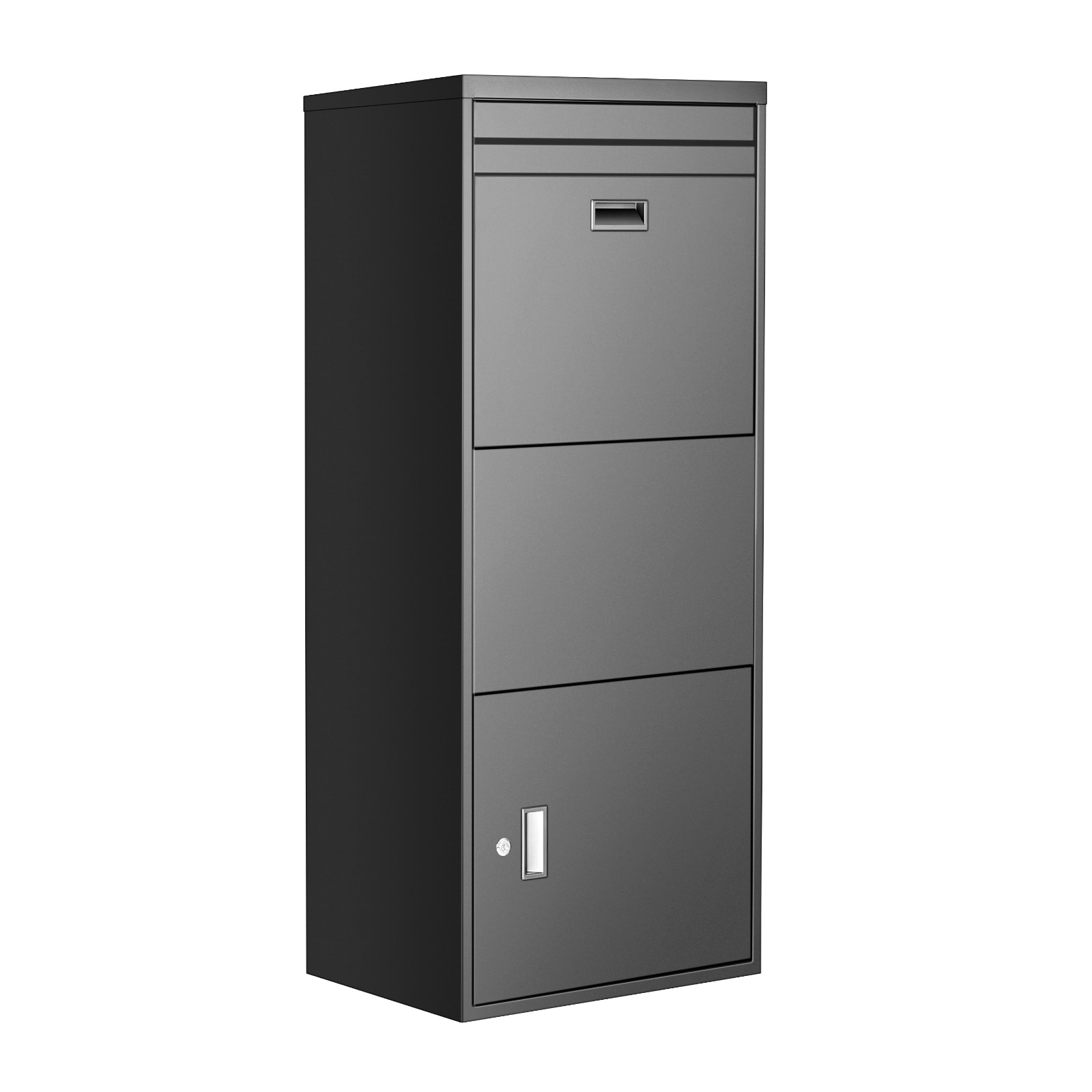 GIVIMO 47.2-in Galvanized Steel Lockable Package Delivery Mailbox with Anti-Theft Drop Slot #LW047GIVSS712