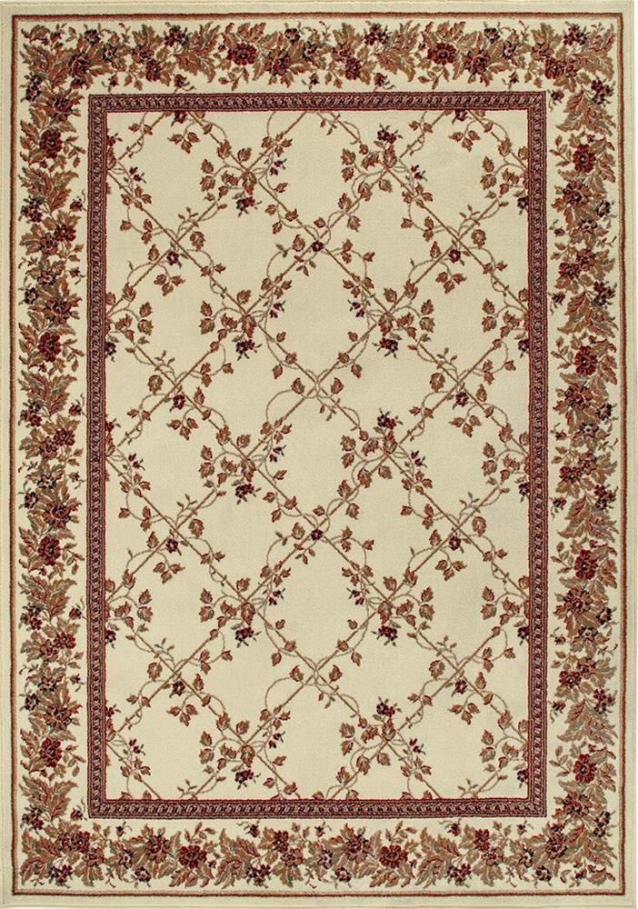 Radici USA 1590/2003/IVORY Como 8 x 11 (ft) Polypropylene Ivory Rectangular Indoor Trellis Oriental Area rug