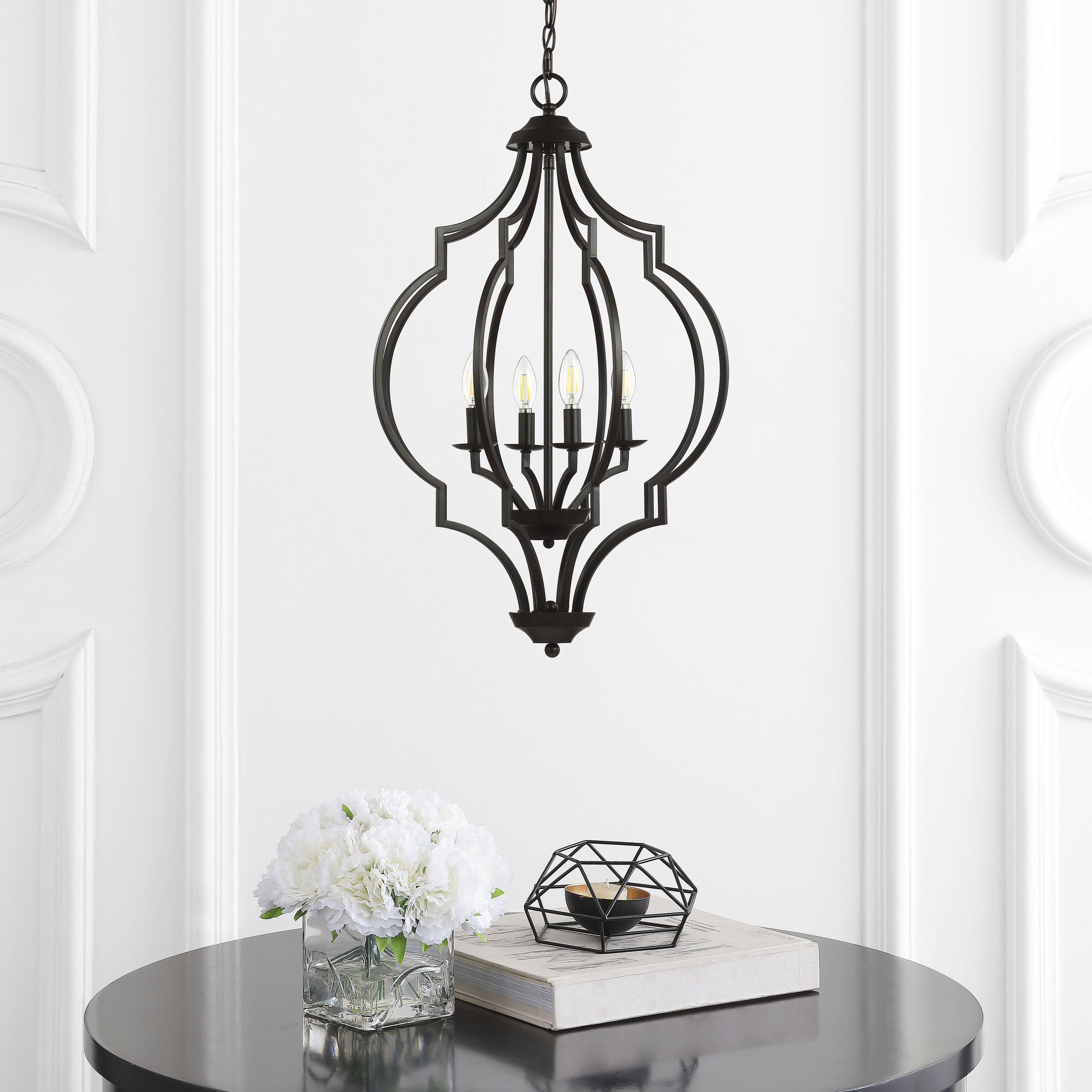 Selema 19" Oil-Rubbed Bronze Geometric LED Pendant with Adjustable Chain