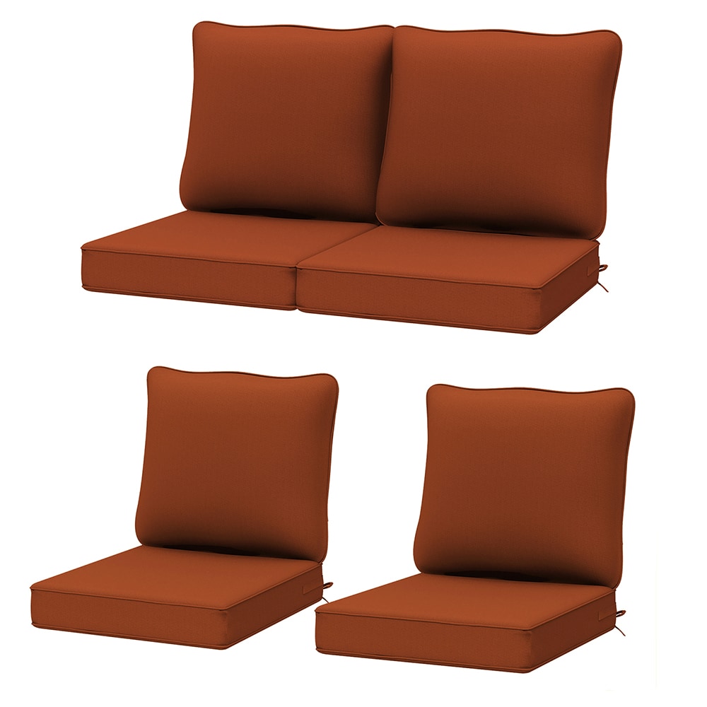 AAAAAcessories AOC-D-XIUHONG-4PACK 24-in x 24-in 4-Piece Rust Red Patio Sofa Cushion