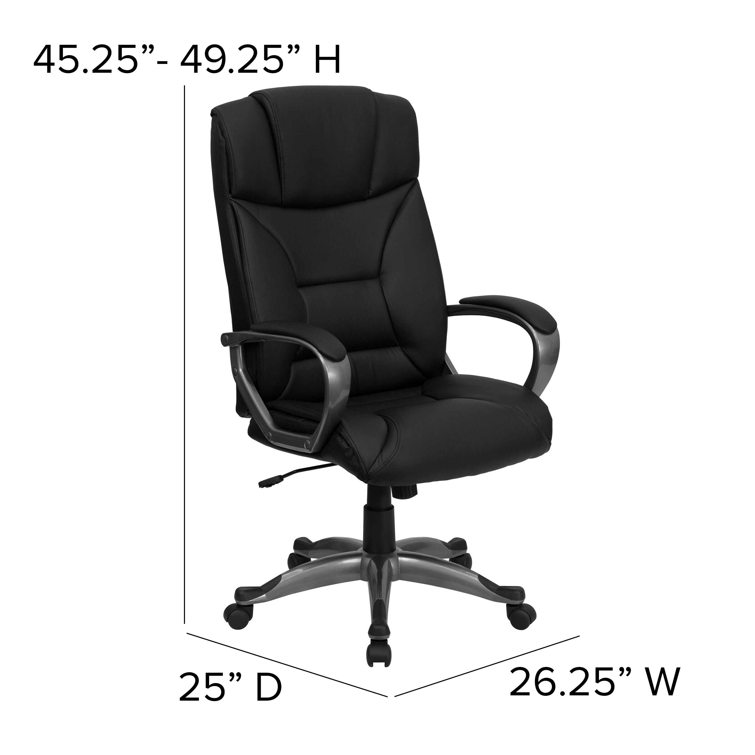Ergonomic High Back Black LeatherSoft Swivel Executive Chair