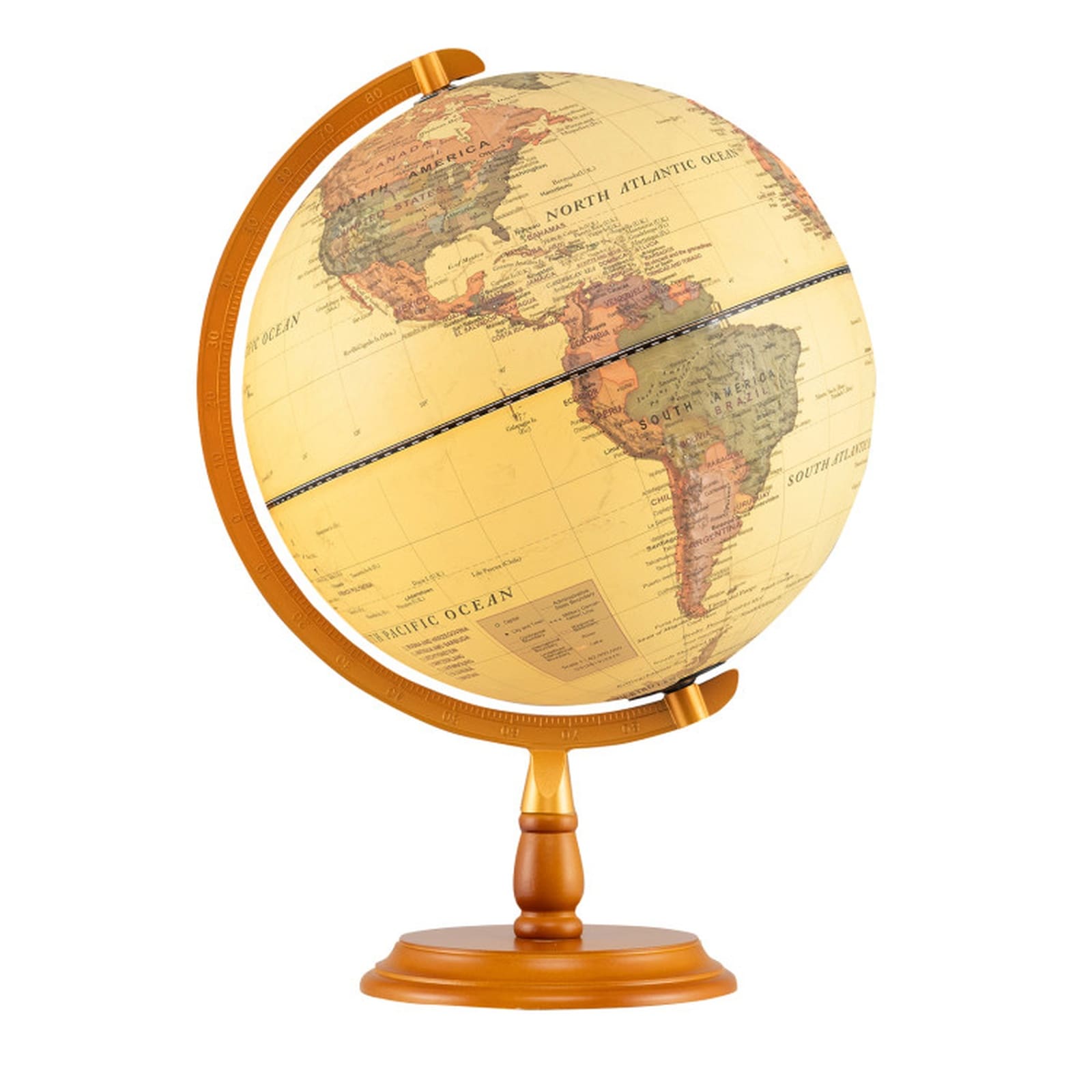 SUGIFT 12-in Illuminated World Globe Night Lamp with Bronze Antique ...