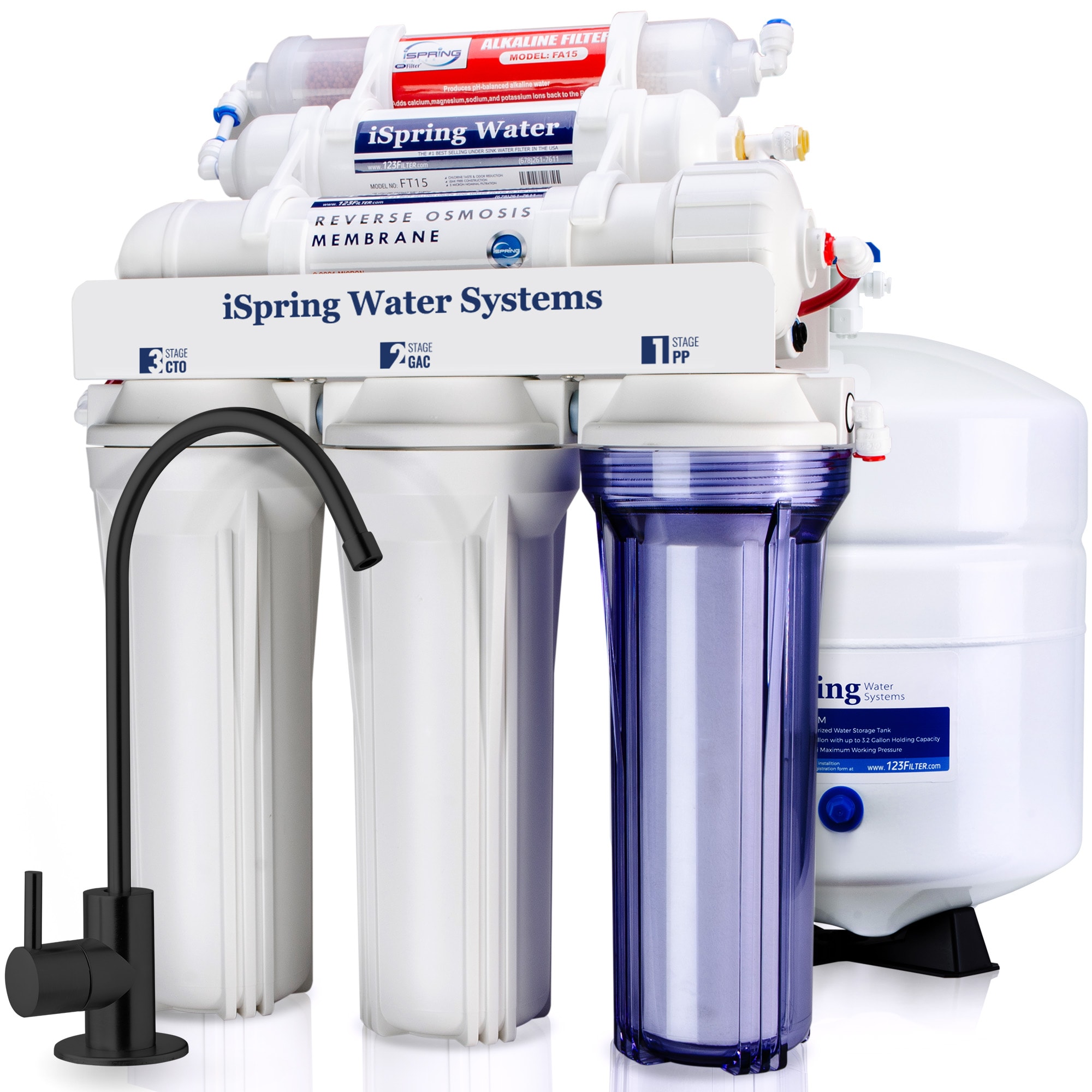 iSpring RCC7AK-BLK RCC7AK-BLK 6-stage Multi-method Reverse Osmosis Filtration System