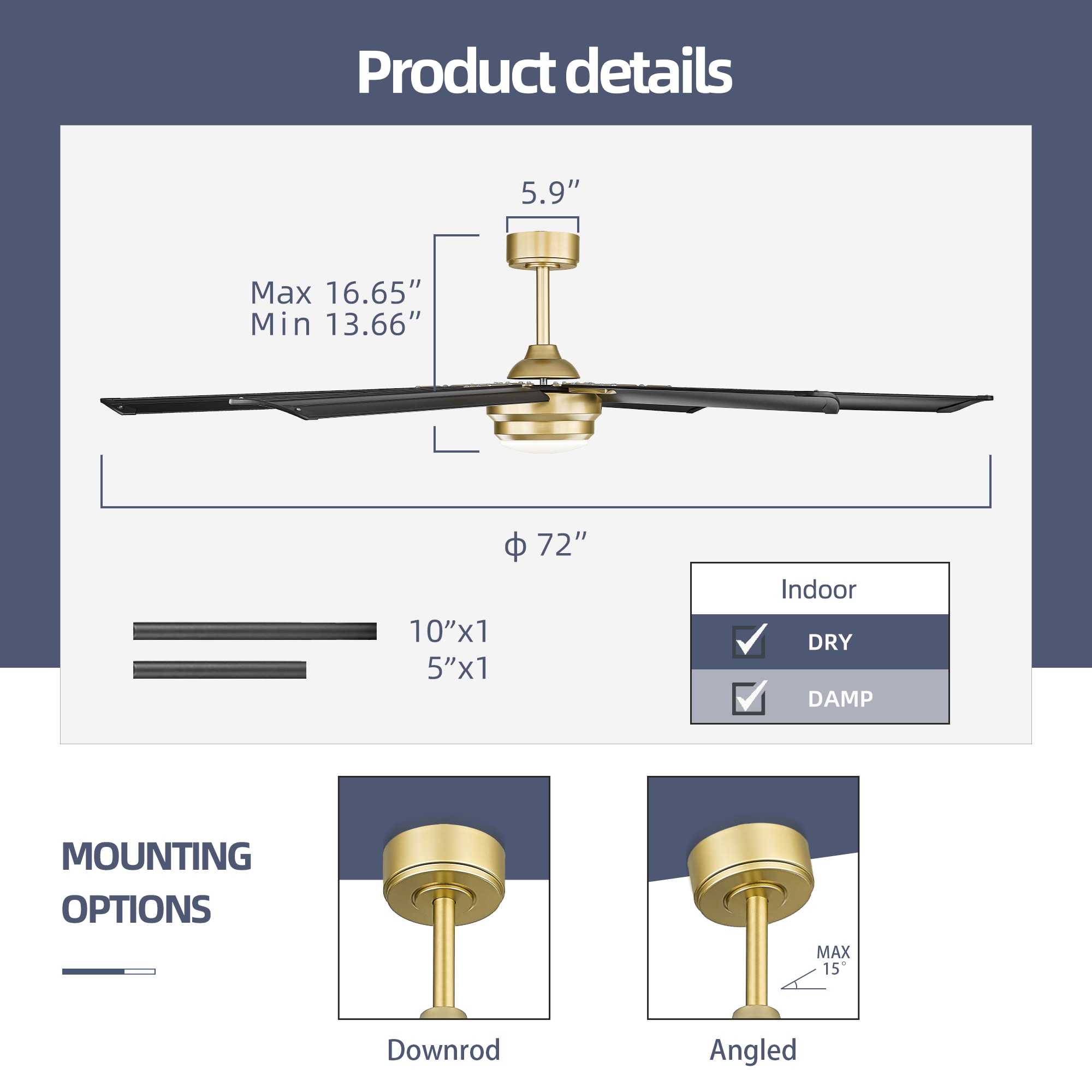 LTMATE LS72-YJ665 GB Ceiling-Fans - View #2