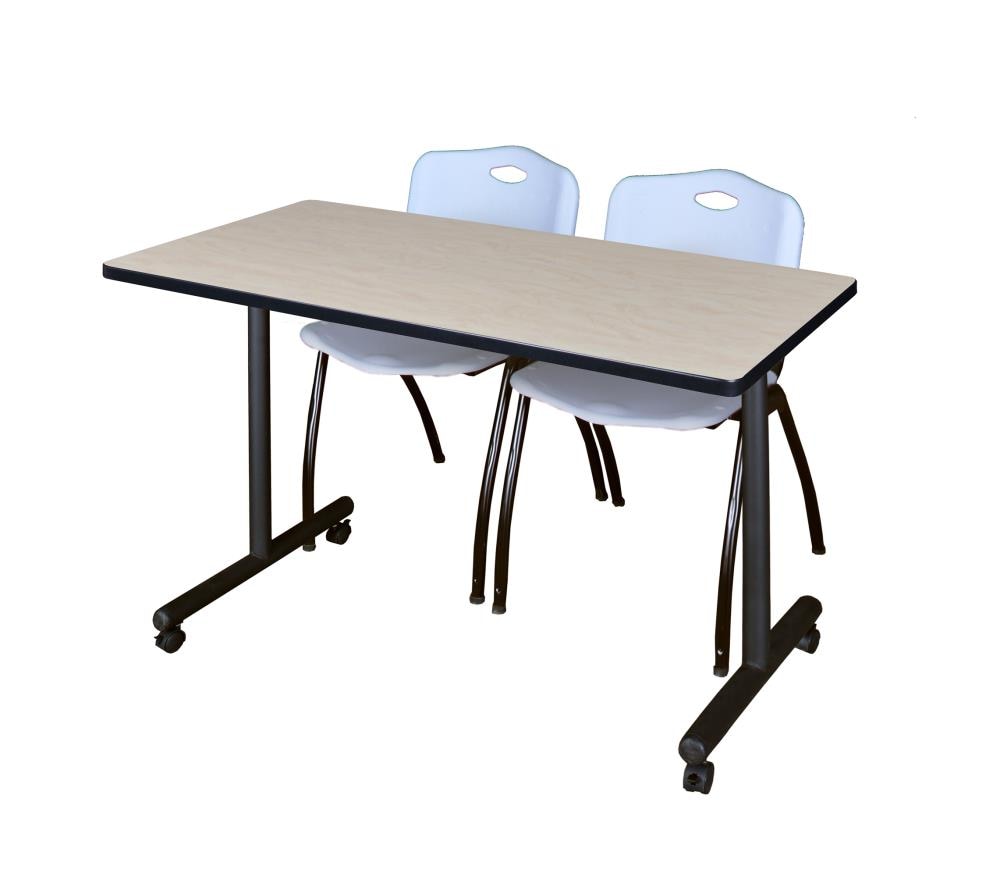 Regency MKTRCC4824PL47GY Training Off-white 4-Person Training Table (48-in W x 29-in H)