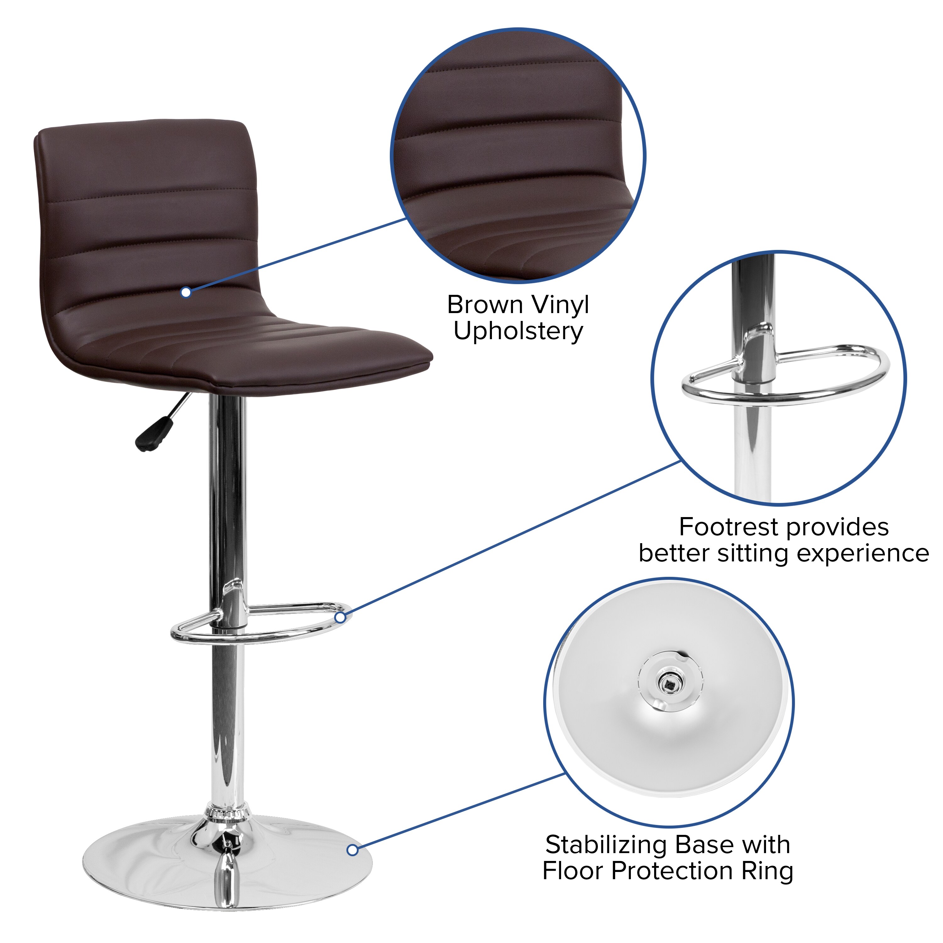 lumbar support bar stools