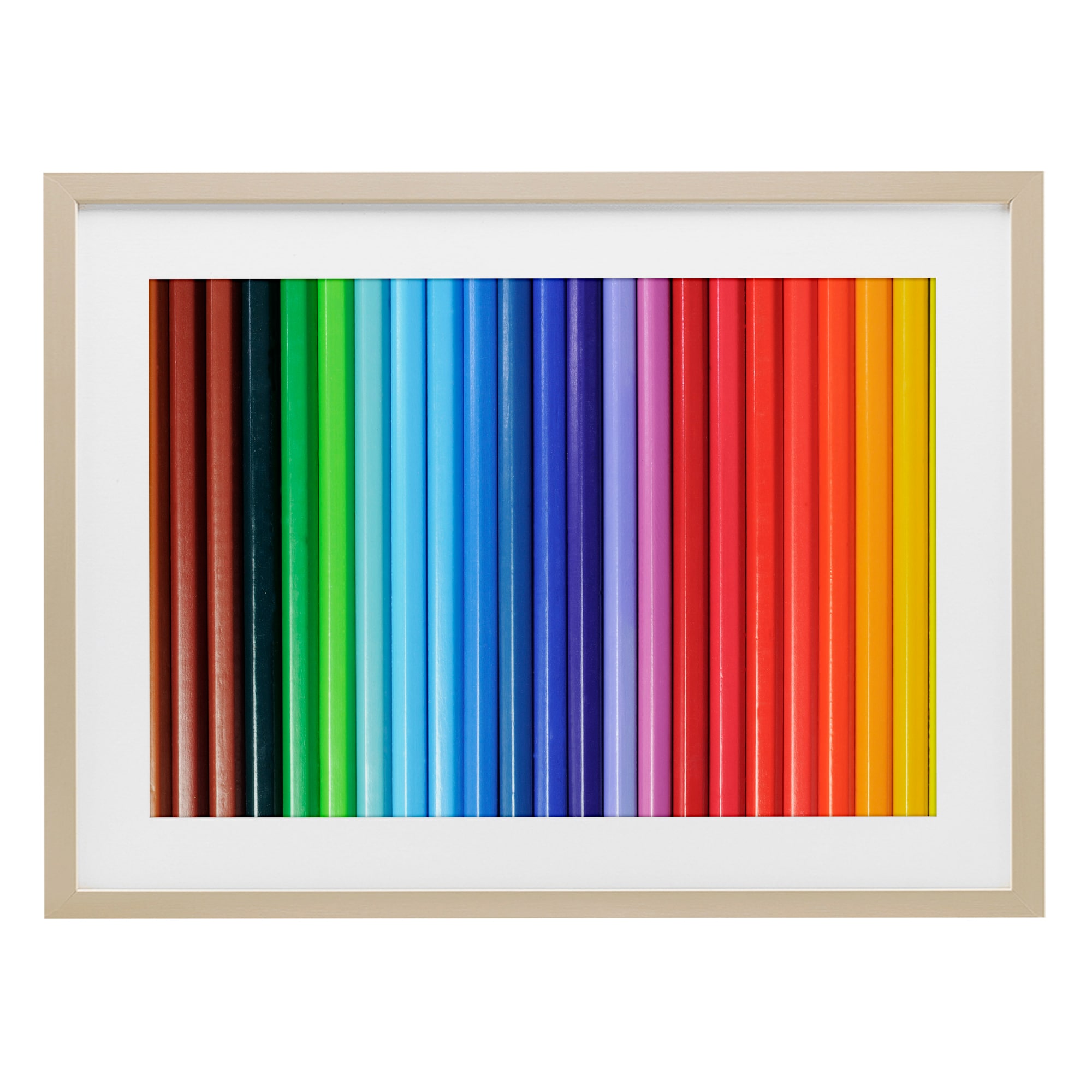 Stupell Industries Colored Pencil Lineup Framed Print Under Glass