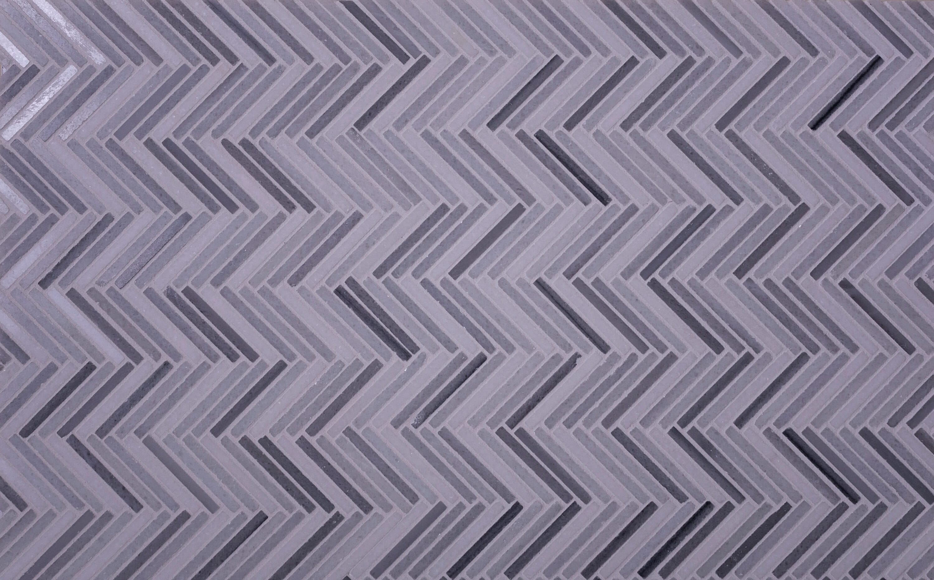 Apollo Tile (Sample) Zebra White, Gray 11-in x 11-in Polished Marble Herringbone Patterned Floor and Wall Tile