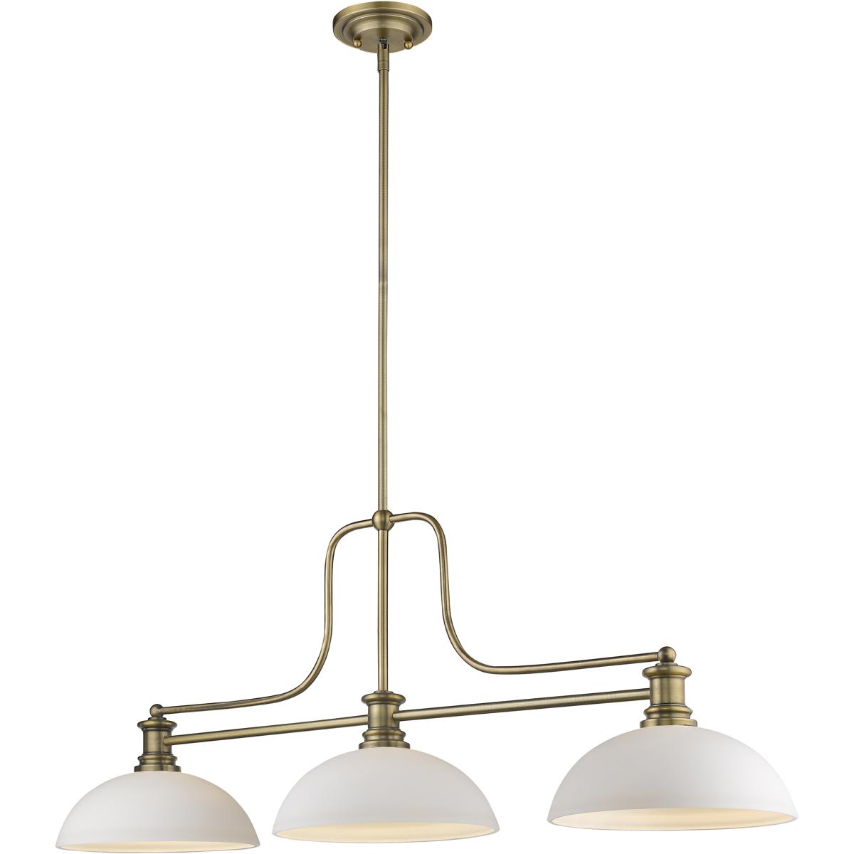 Z-Lite Melange 3 -Light Antique Brass Opal glass Metal Chandelier