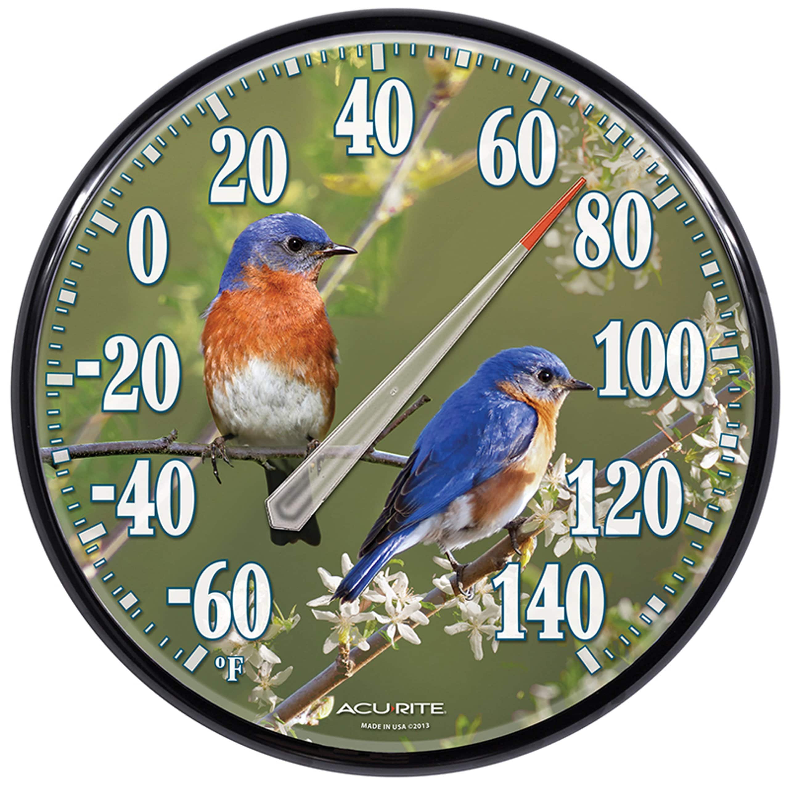 AcuRite  01598A1 12.5-Inch Wall Thermometer Bluebirds