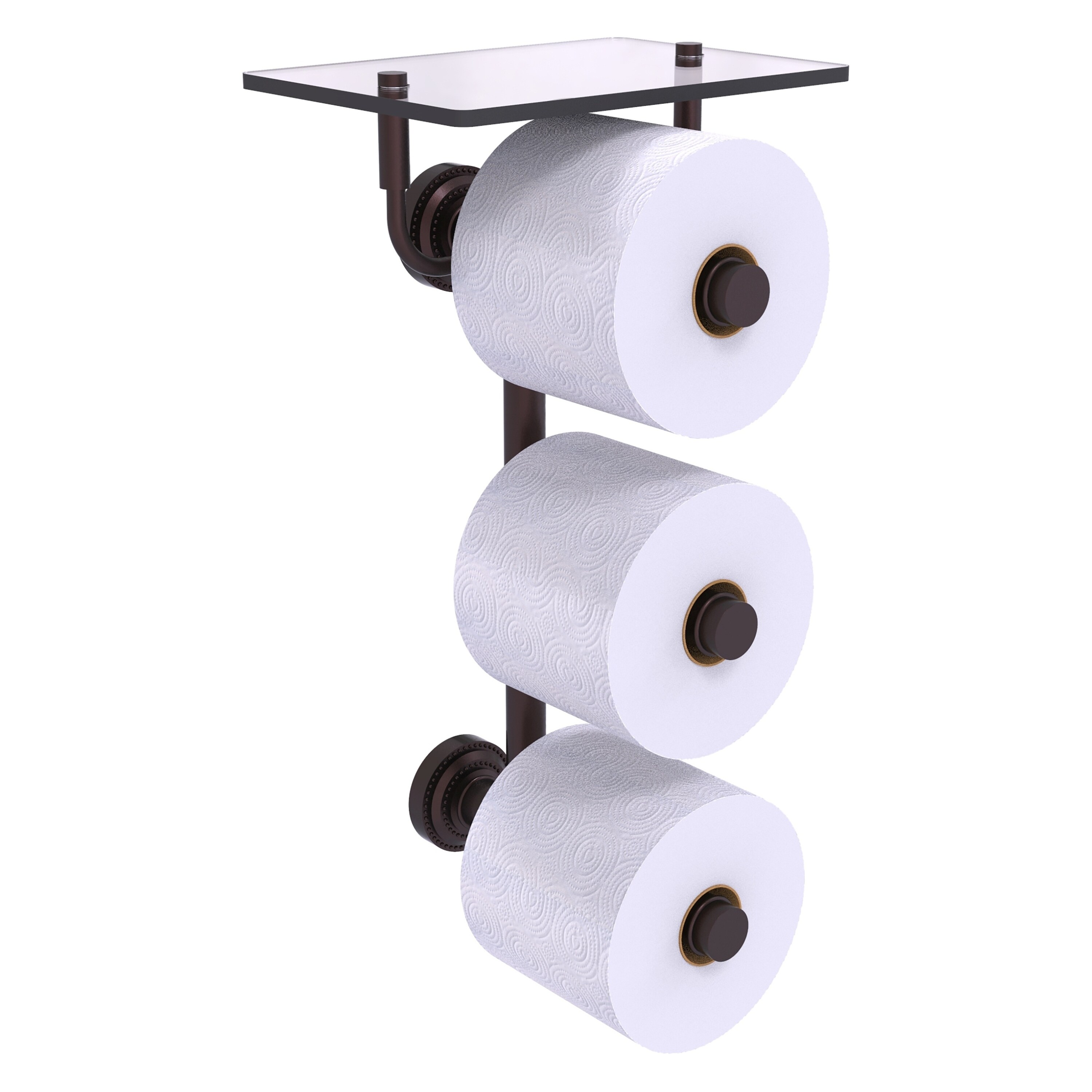 Allied Brass DT-35-3VS-ABZ Dottingham Antique Bronze Wall mount Double post Toilet Paper Holder 3 -Rolls