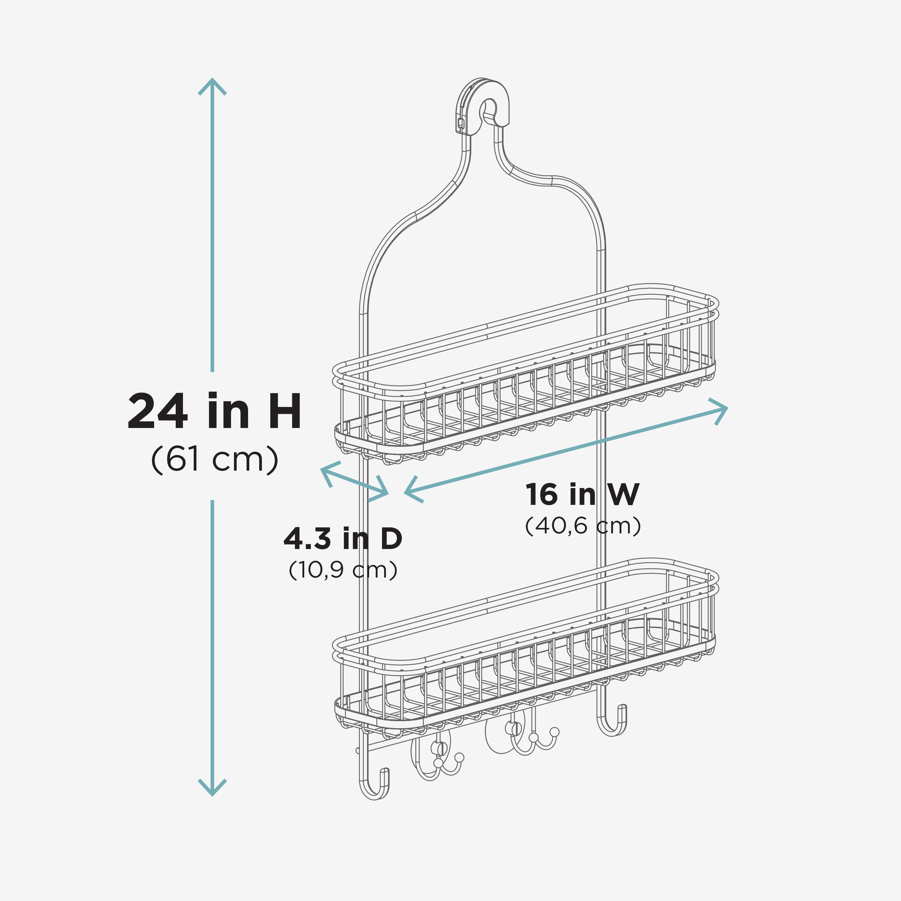 Zenna Home E7541NN Hanging-Shower-Caddies - View #6