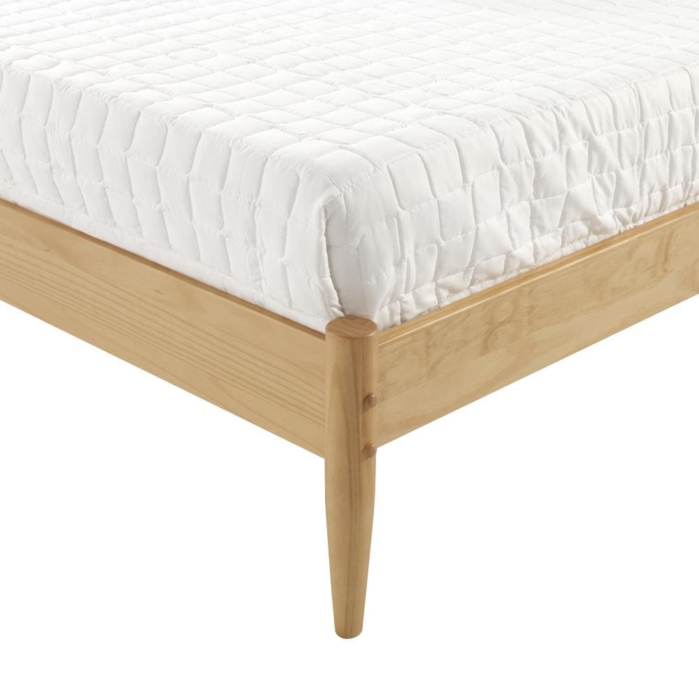 Scandinavian Oak Queen Platform Bed with Slatted Headboard