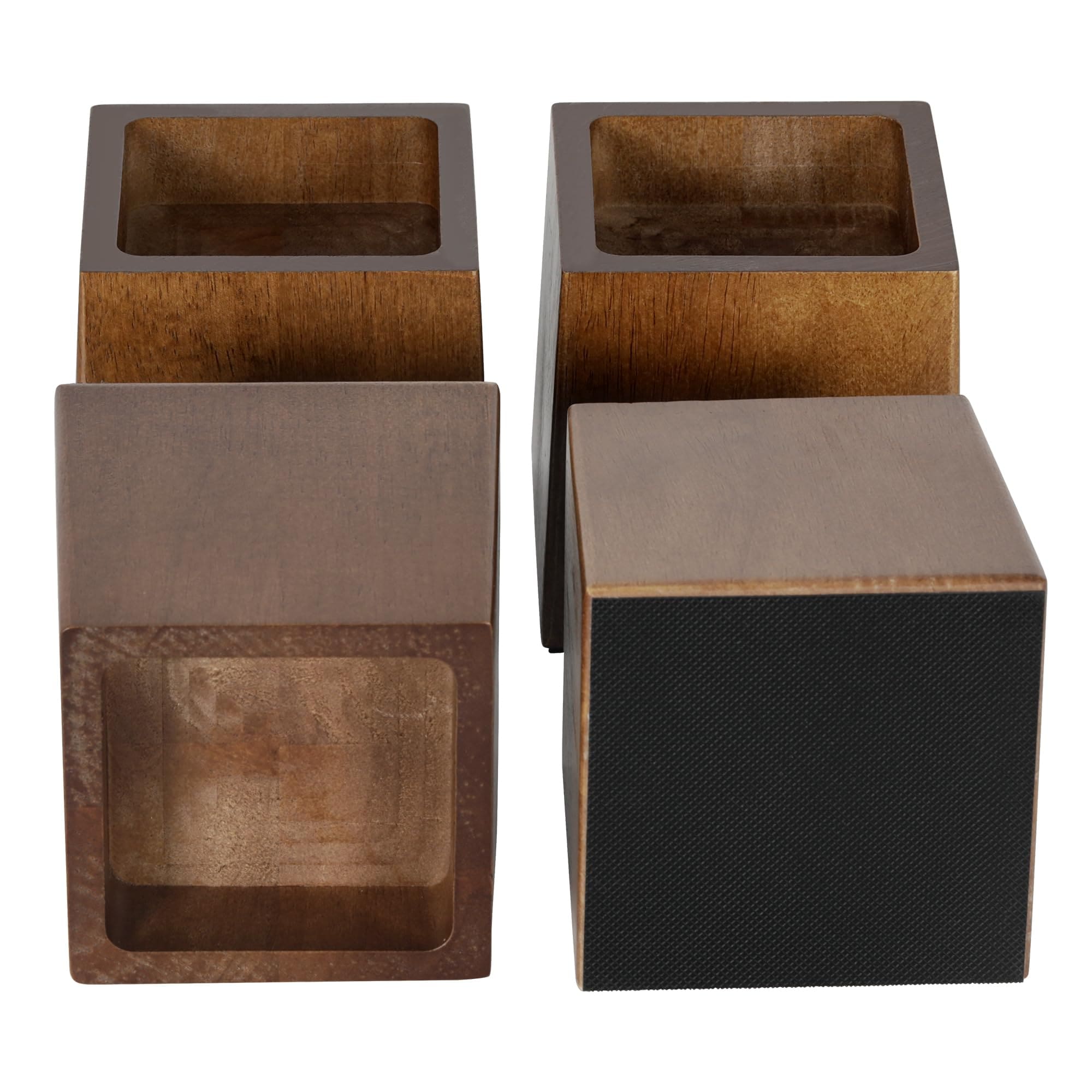 Yichuhaoxi  Heavy Duty Wood Bed Risers 4 inch Elevate Furniture Height 3 inch Supports Up to 2200 Pounds Set of 4 with Anti Fall Edge and Non Slip