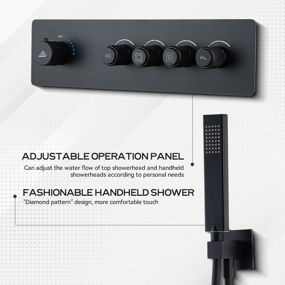 CASAINC KCHS0024-MB Showerhead-Bar-Panels - View #10