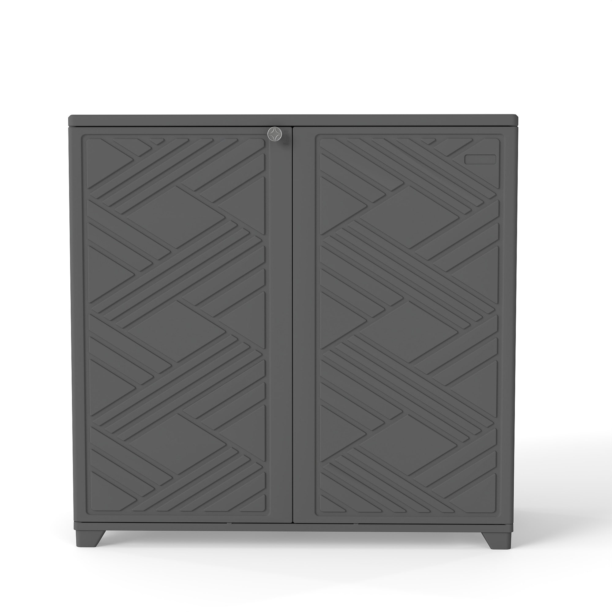 LAUSAINT HOME - Outdoor Storage Locker 34.3 in. x 15.1 in. x 33.5 in Resin Large Waterproof 80 Ga...