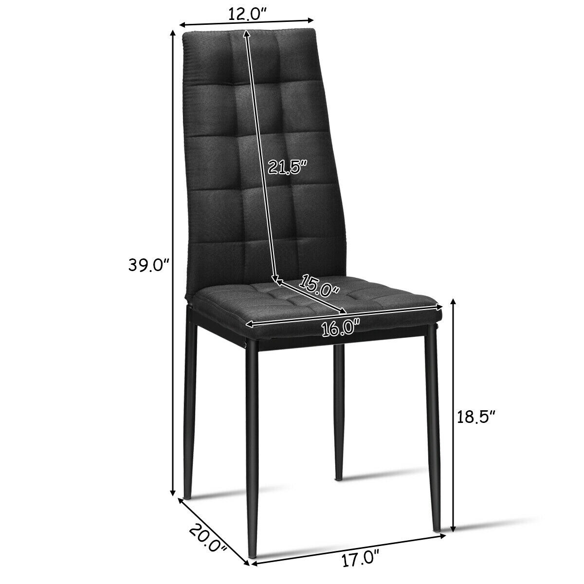 WELLFOR HW-HWY2-66329BK Dining-Chairs - View #2