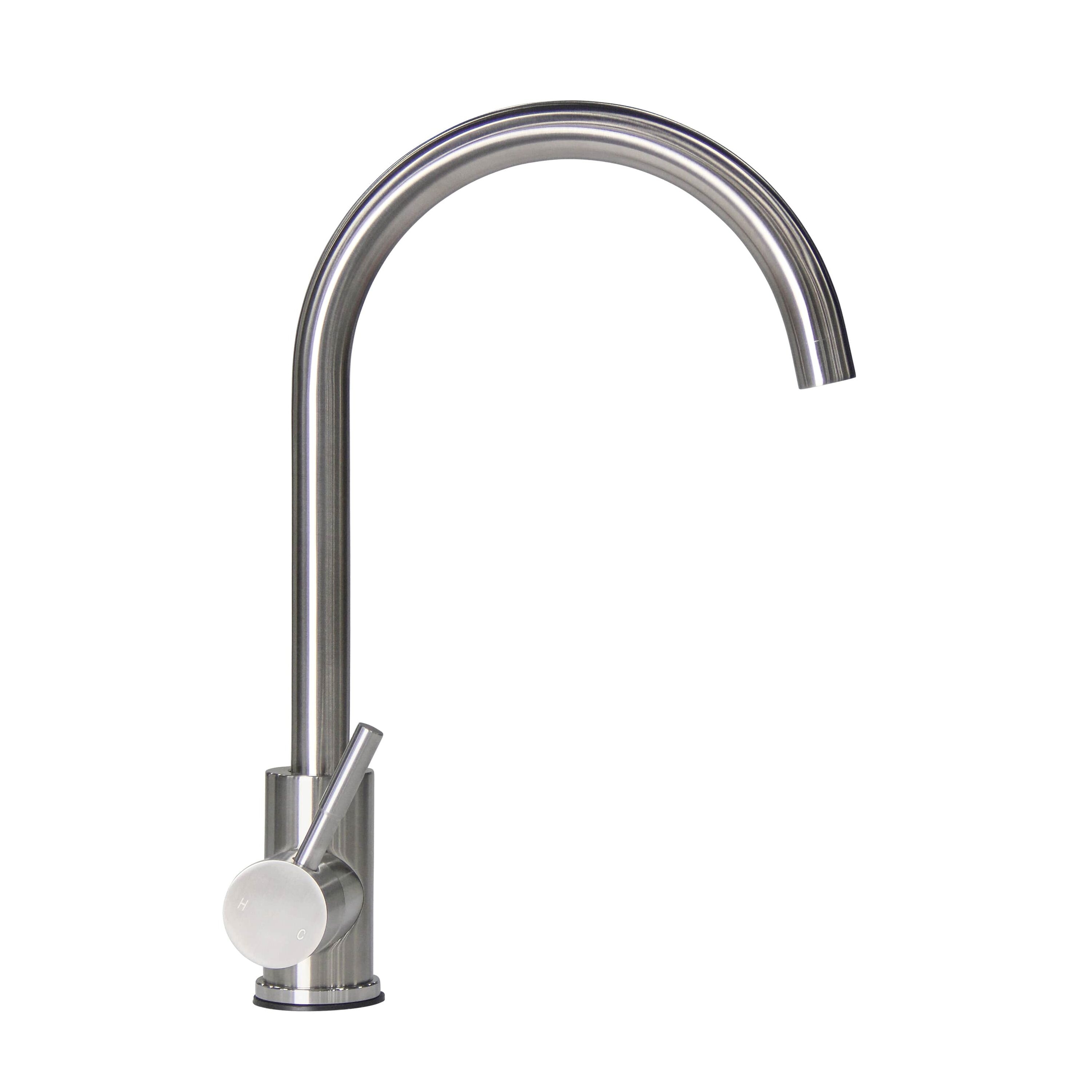 Lippert Flow Max Curved Gooseneck Faucet - Stainless Steel