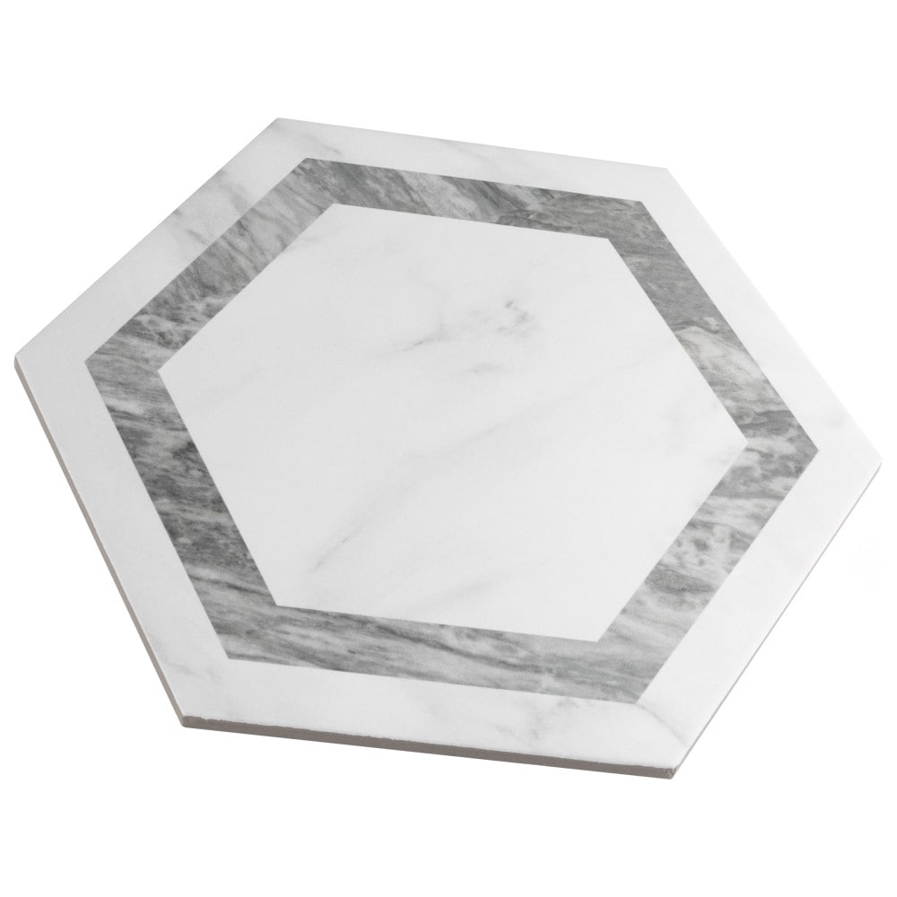 Affinity Tile Biotech Hex Venato Deco Grey 11-in X 13-in Matte 