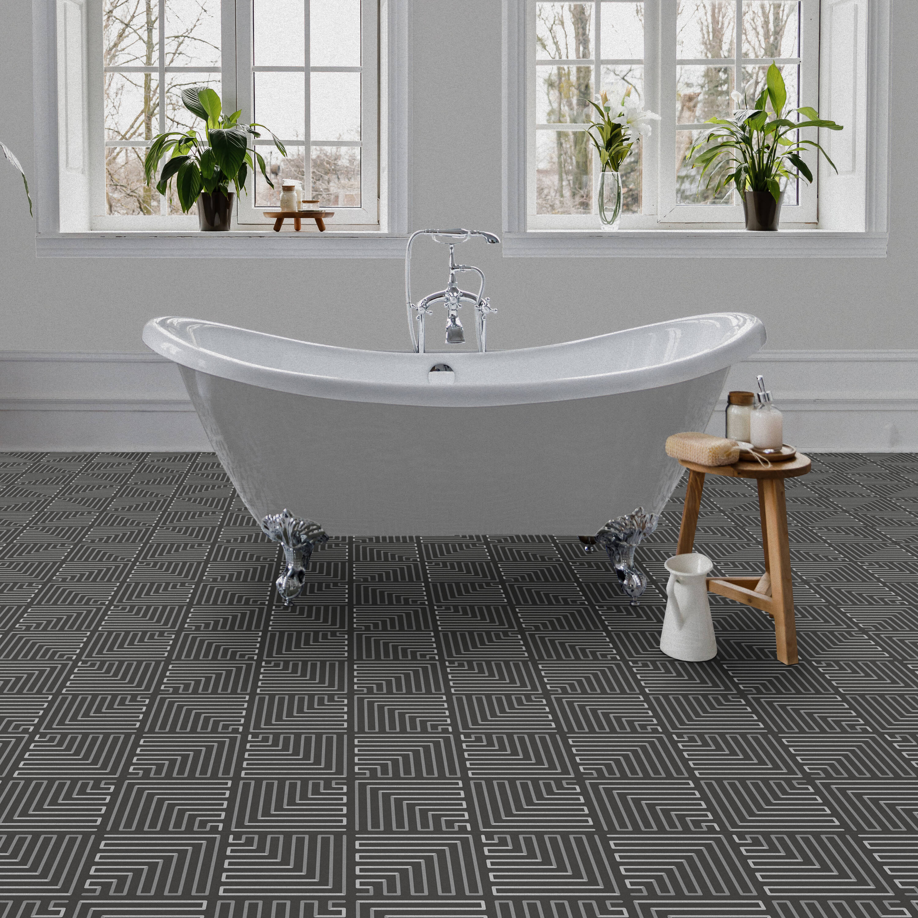 Perfection Floor Tile Geo Collection Deco Zag/Satin 20-in x 20-in Water Resistant Interlocking Luxury Flooring (16.7-sq ft) Perfection Floor Tile Geo Collection Deco Zag/Satin 20-in x 20-in Water Resistant Interlocking Luxury Flooring (16.7-sq ft)