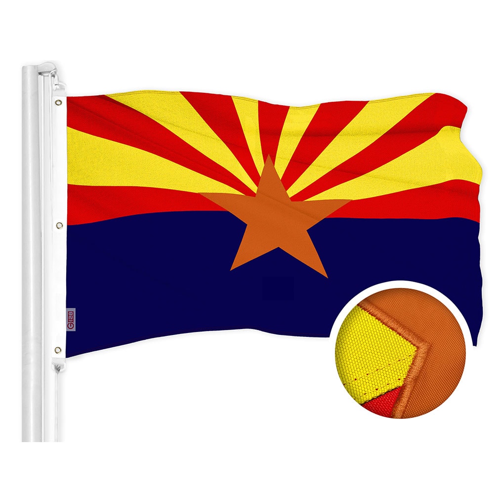 G128 6-ft W x 10-ft H Arizona State Embroidered Flag
