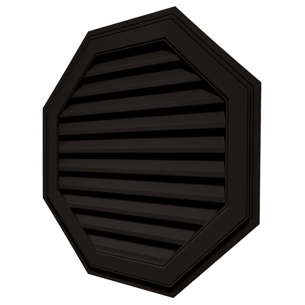 Builders Edge 32-in X 32-in Black Octagon Vinyl Gable Louver Vent In ...