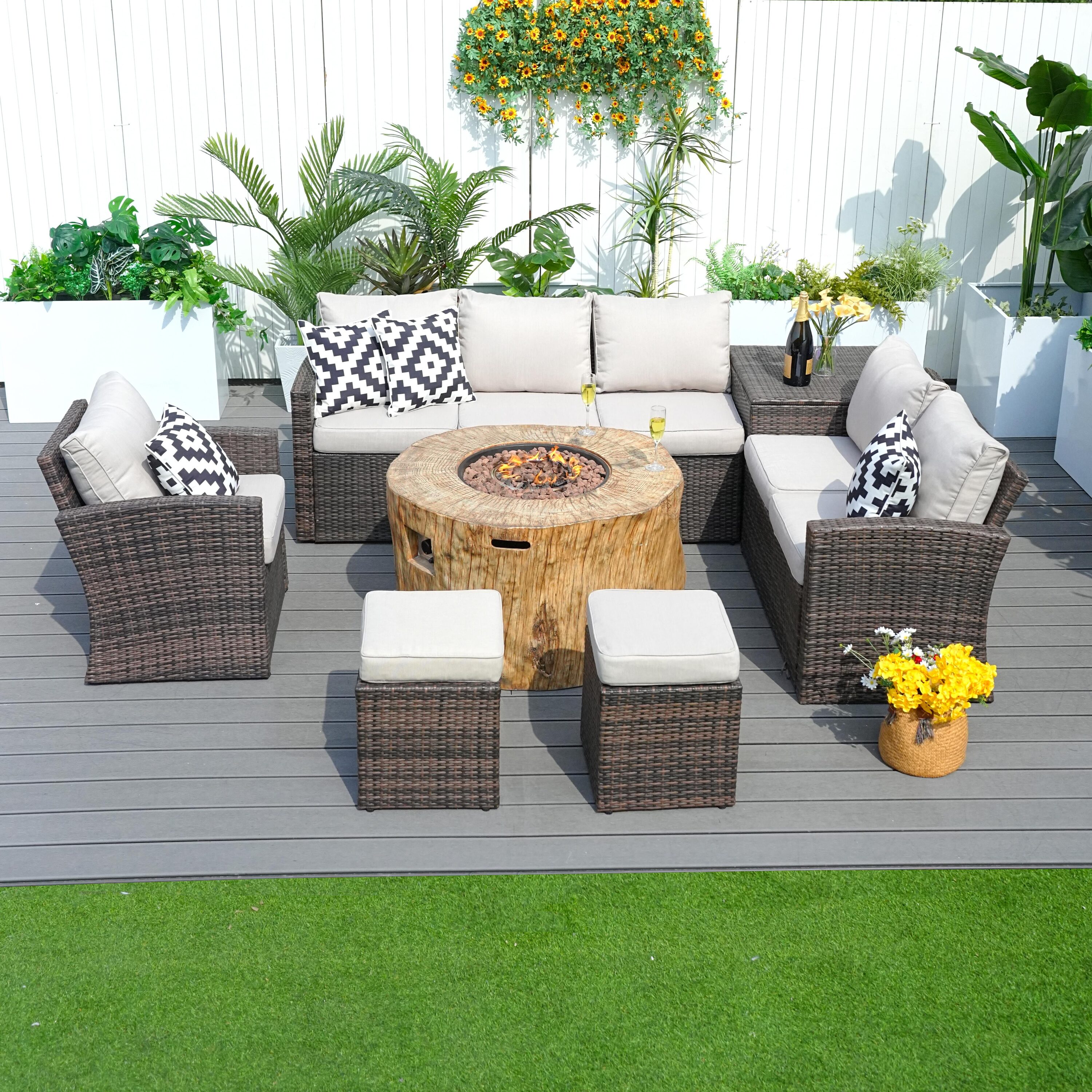 Direct Wicker DWG-1403B2180-BR Patio-Conversation-Sets - View #2