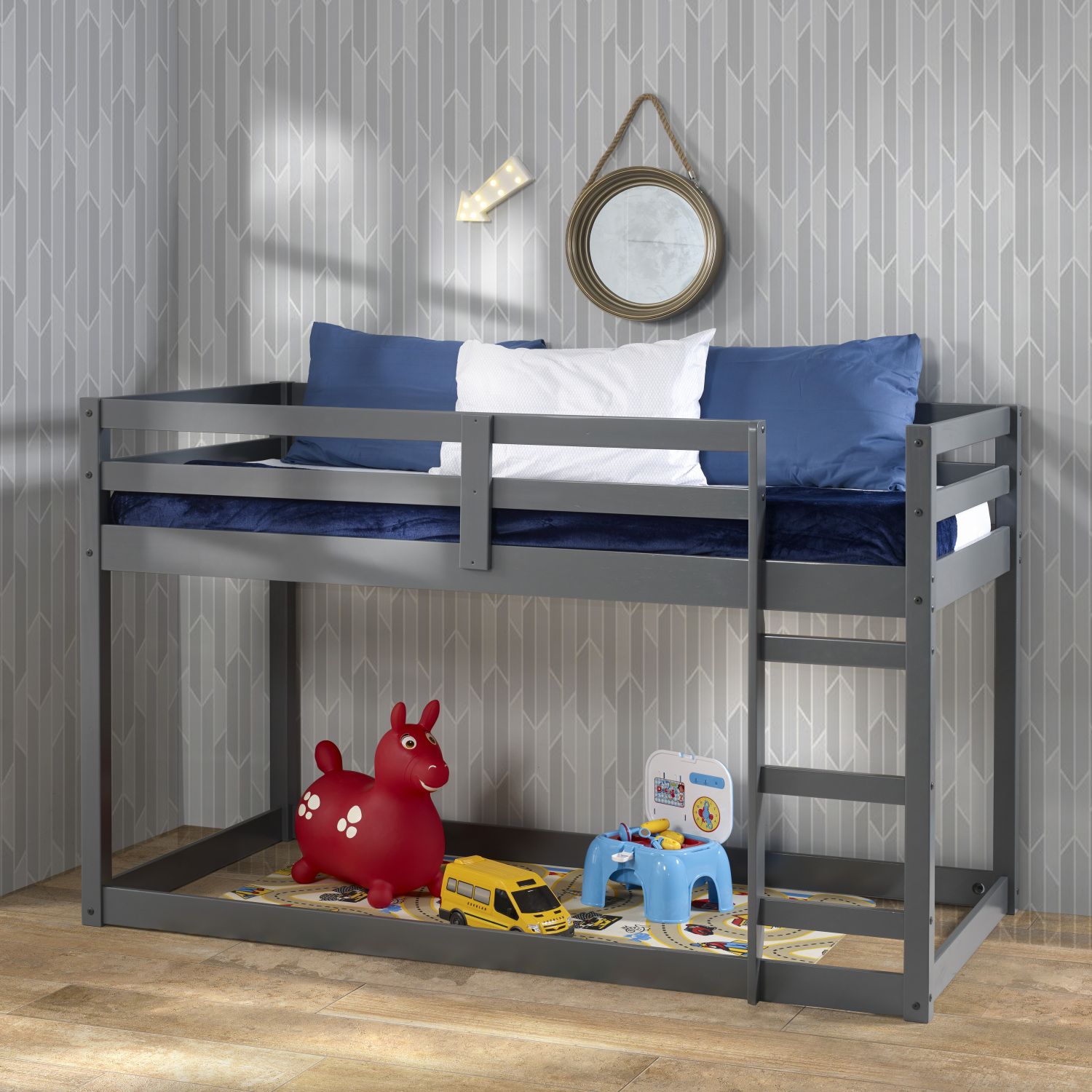 JASMODER 38180 Gray Twin Composite Platform Bed
