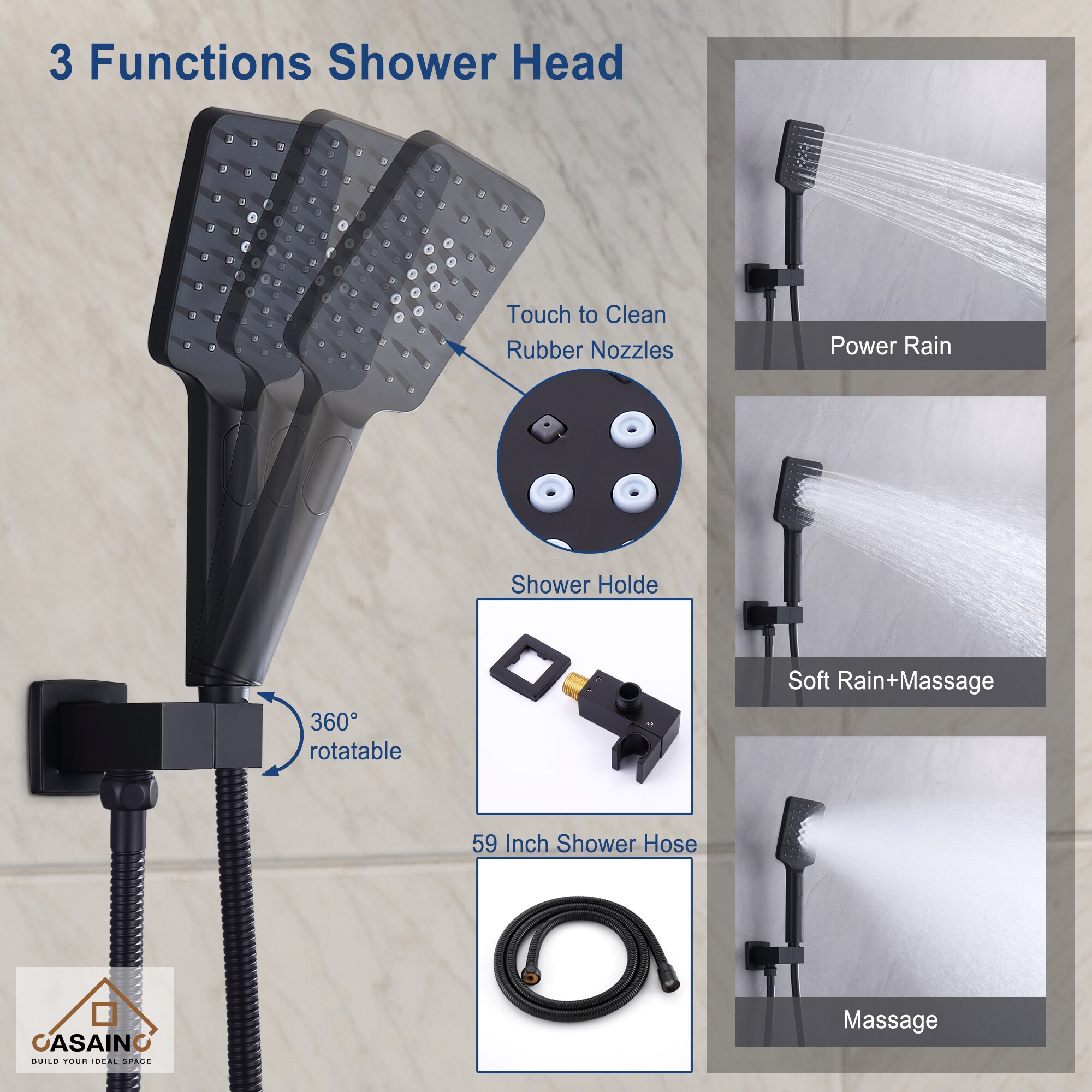 CASAINC WF-W98C03H-10 Showerhead-Bar-Panels - View #6
