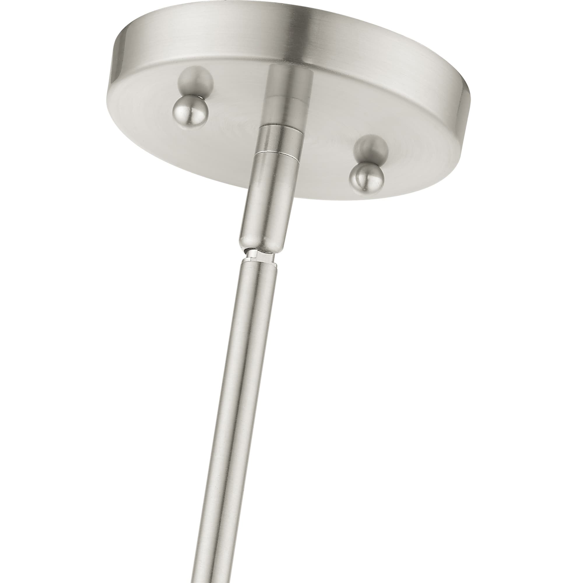 Contemporary Brushed Nickel Mini Pendant with Oatmeal Fabric Shade