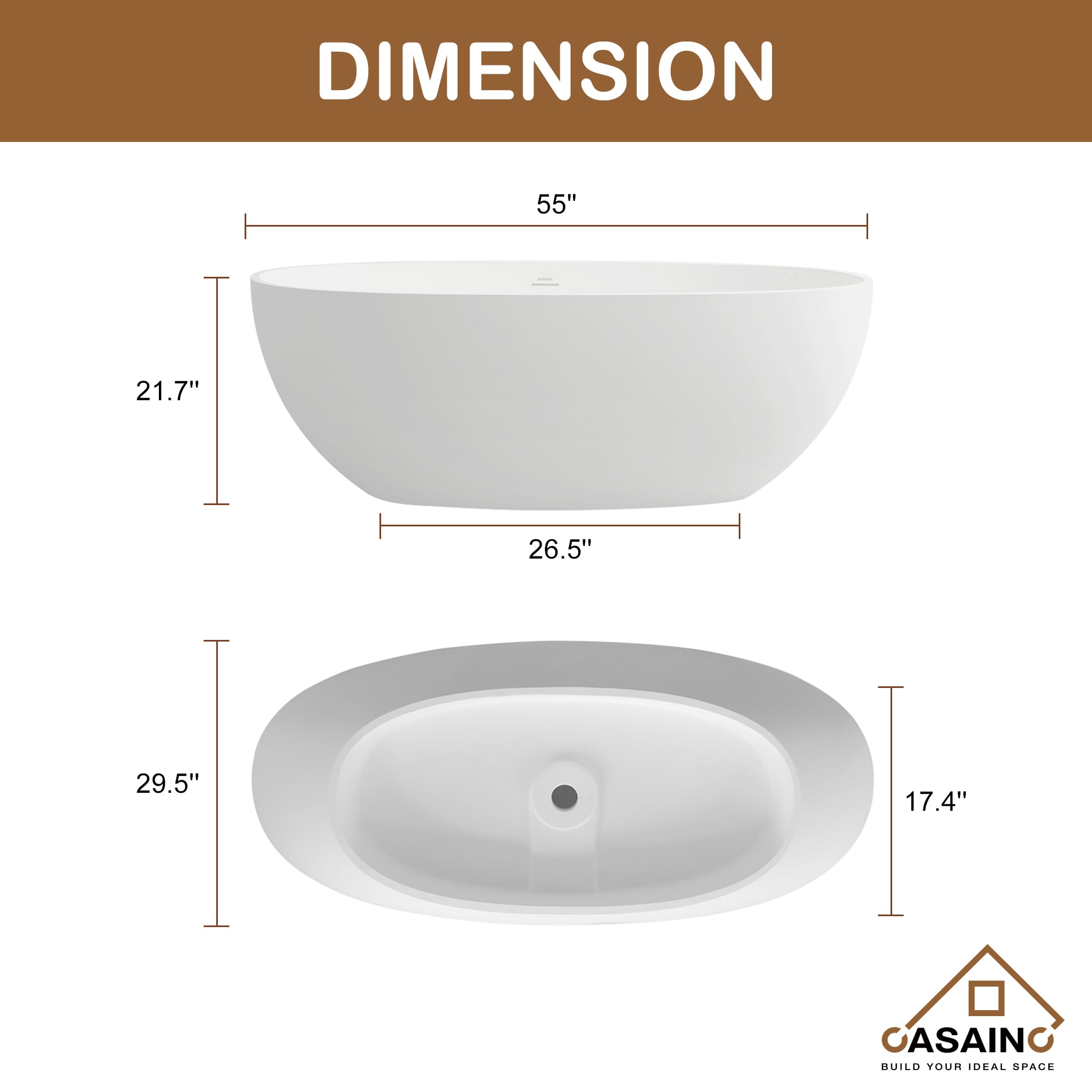CASAINC CA-TC-7414 bathtubs - View #11