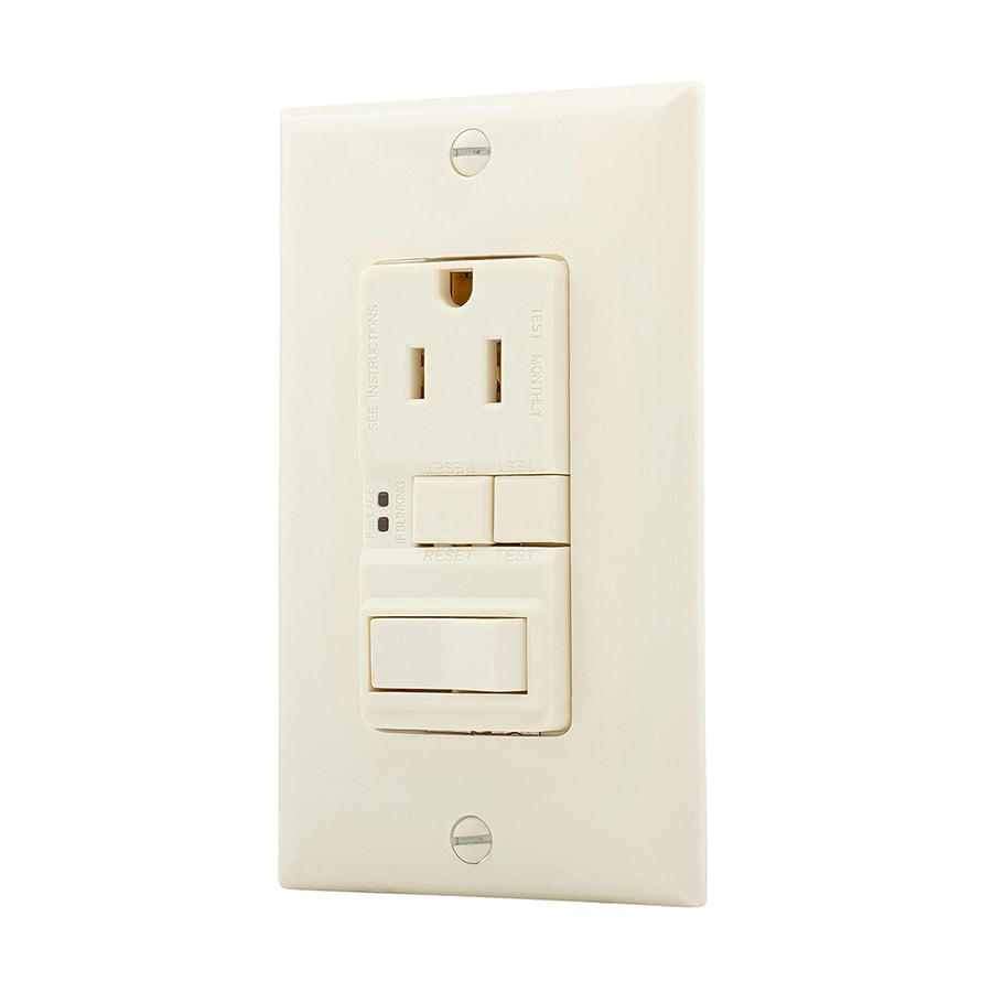 Eaton SGFS15A-M-L 15-Amp 125-Volt Residential Decorator Outlet/Switch, Almond