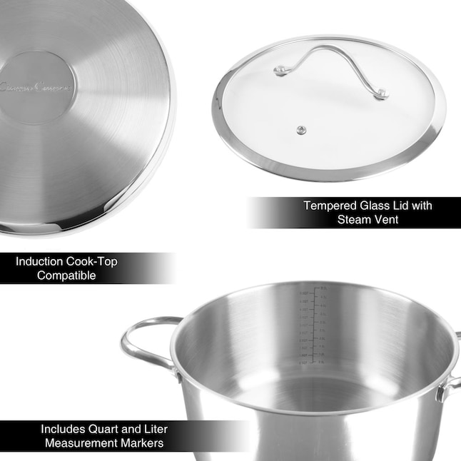 Hastings Home Pots 6-Quart Stainless Steel Stock Pot in the Cooking Pots  department at