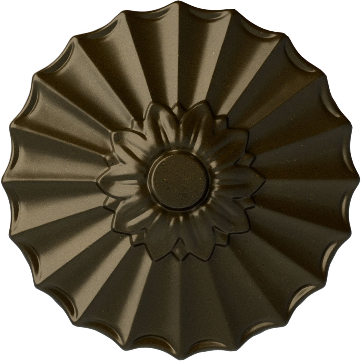 Ekena Millwork CM09SHGGS Shakuras 9-in W x 9-in L Painted Green Gold Polyurethane Whole Ceiling Medallion