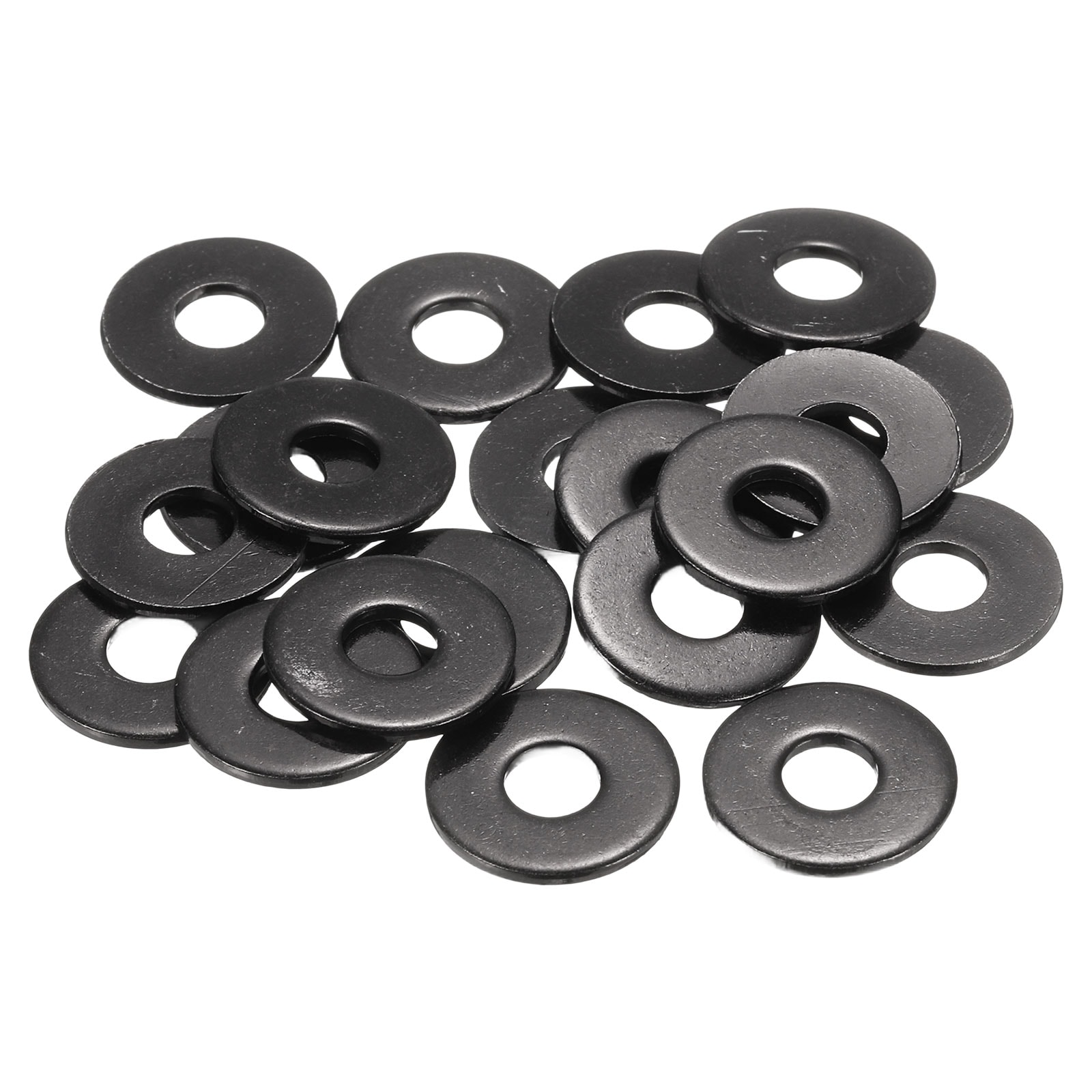 Unique Bargains 20pcs M6 Black Flat Washers 18mm Outer Diameter 304 Stainless Steel Metal Washer for Screws Bolts