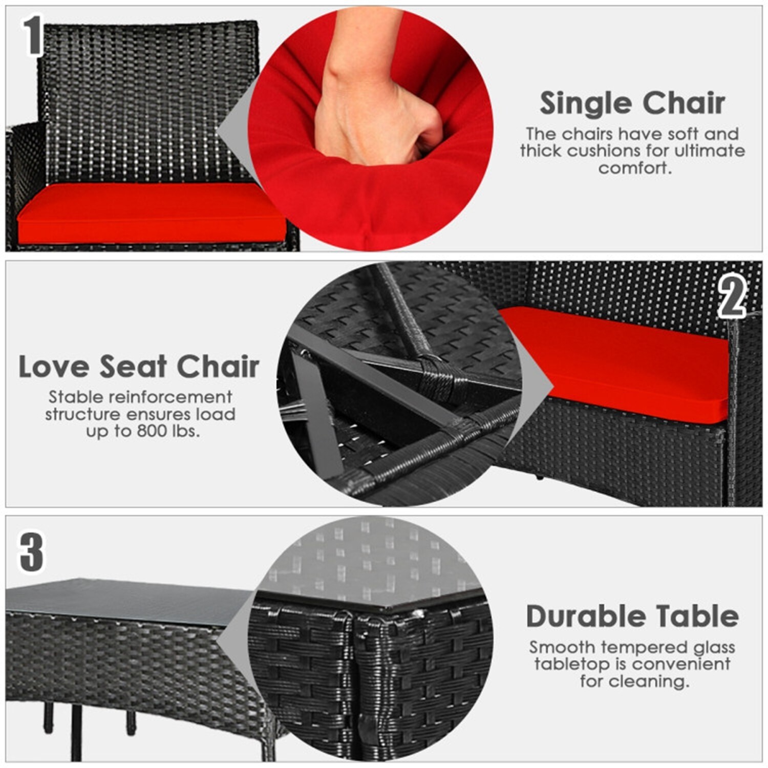 Forclover CRF-1064WH Patio-Conversation-Sets - View #18