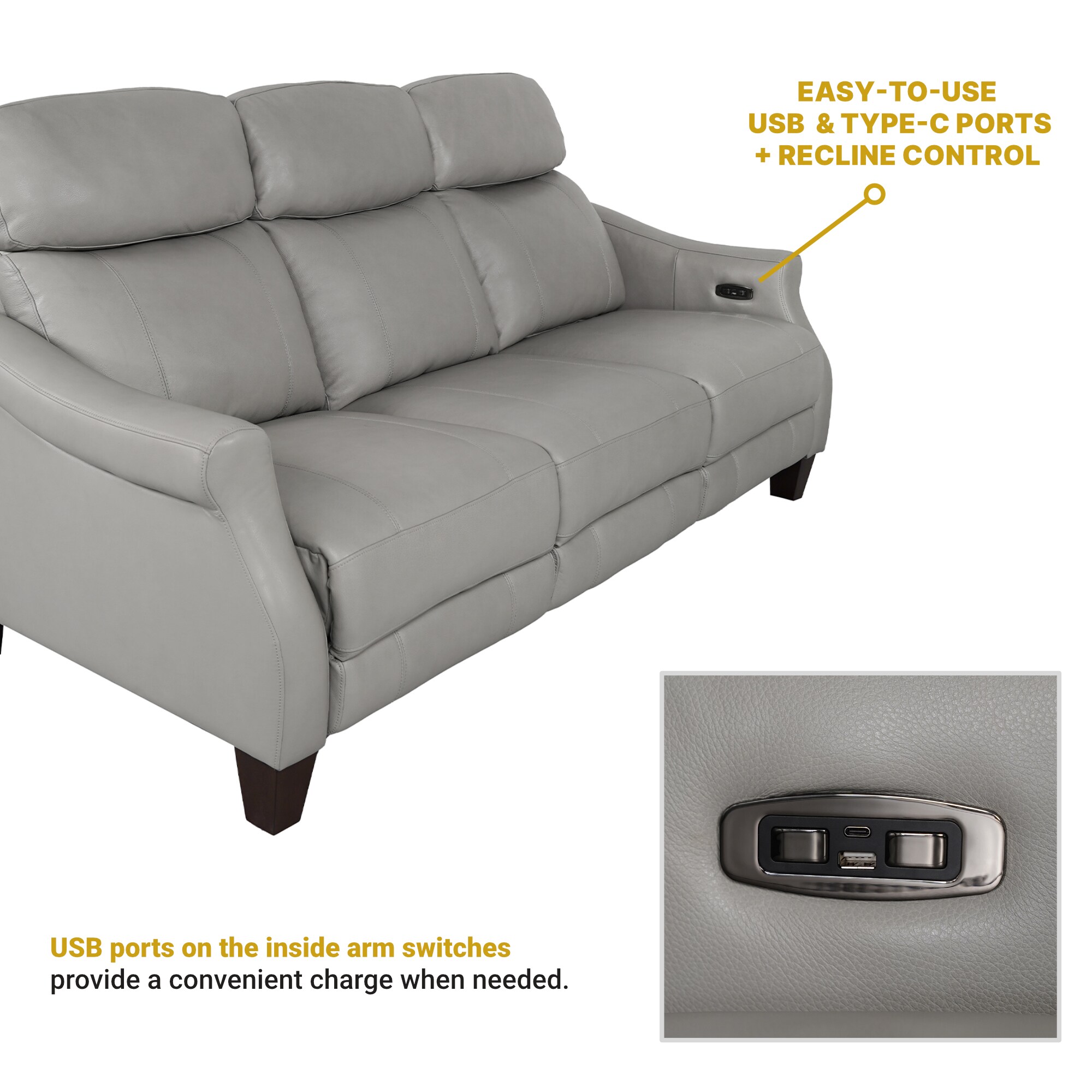 Armen Living LCFE3LSI Sofas-Loveseats - View #4