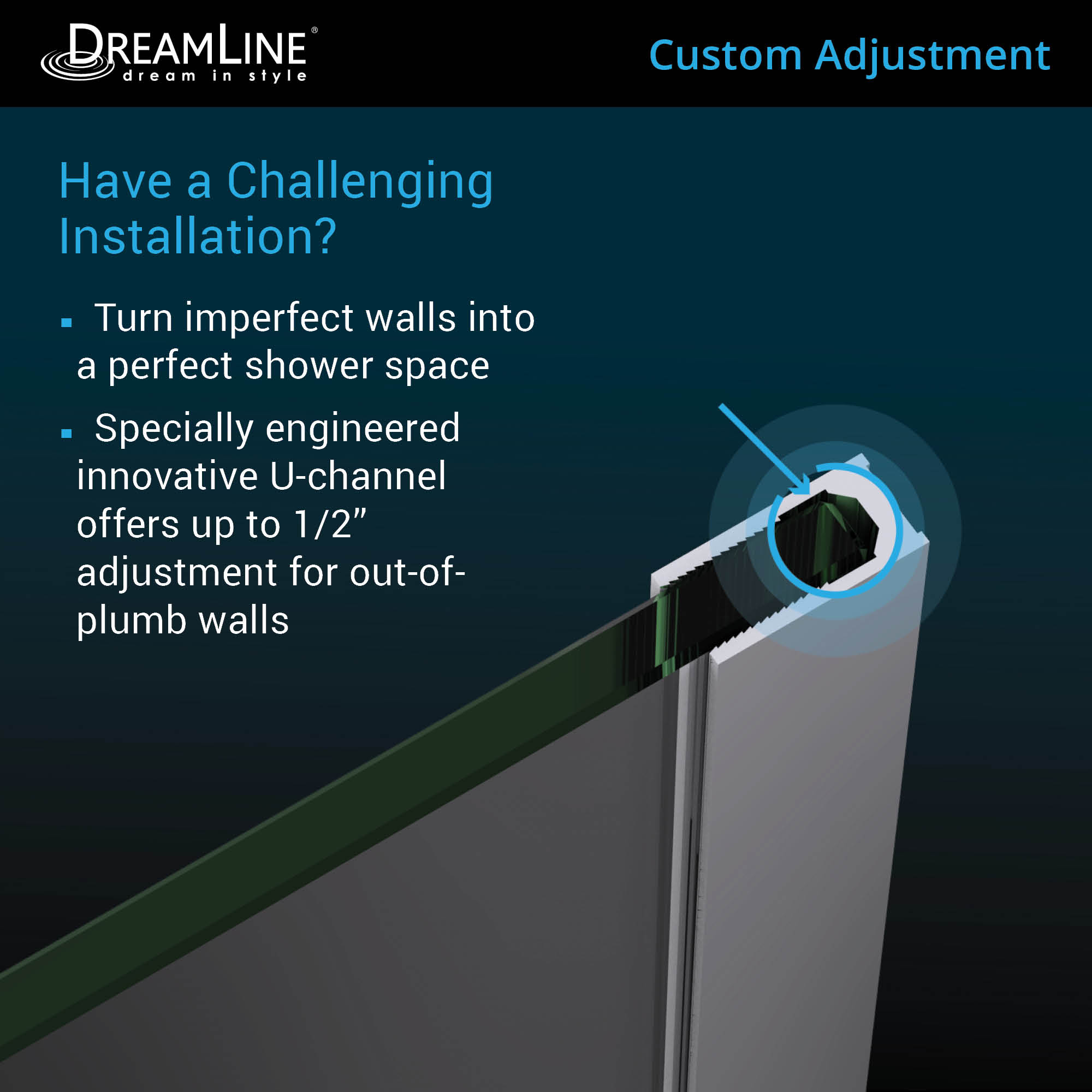 Matte Black 34" x 72" Frosted Glass Frameless Shower Screen