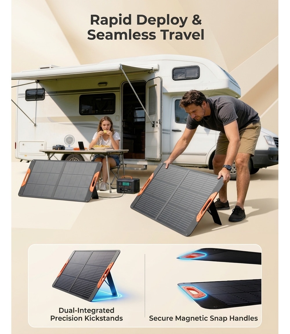 Misopily 1 Piece 100W Portable Solar Panel 23.5 Percent High