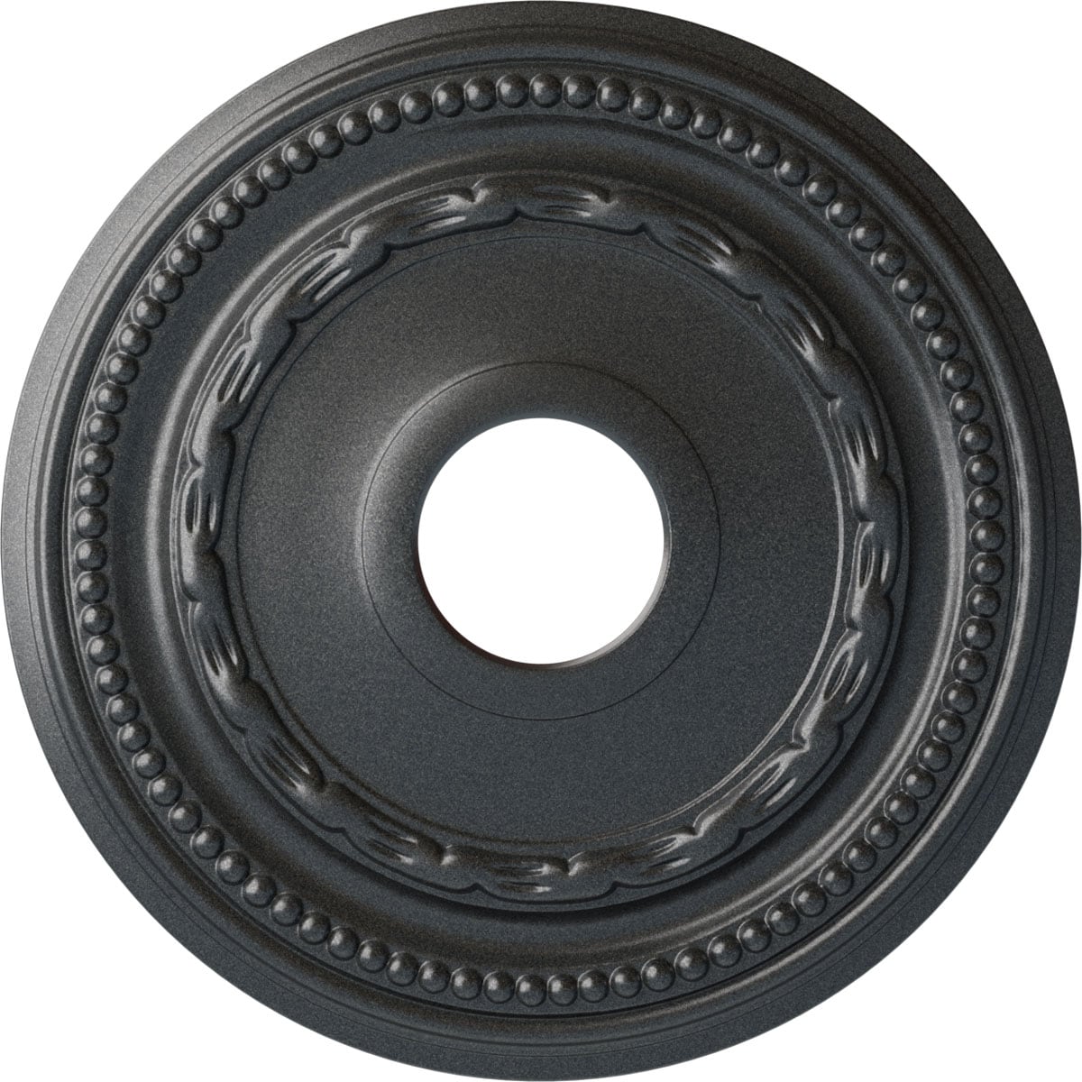 Ekena Millwork CM15FEPES Federal 15.375-in W x 15.375-in L Painted Pewter Polyurethane Whole Ceiling Medallion