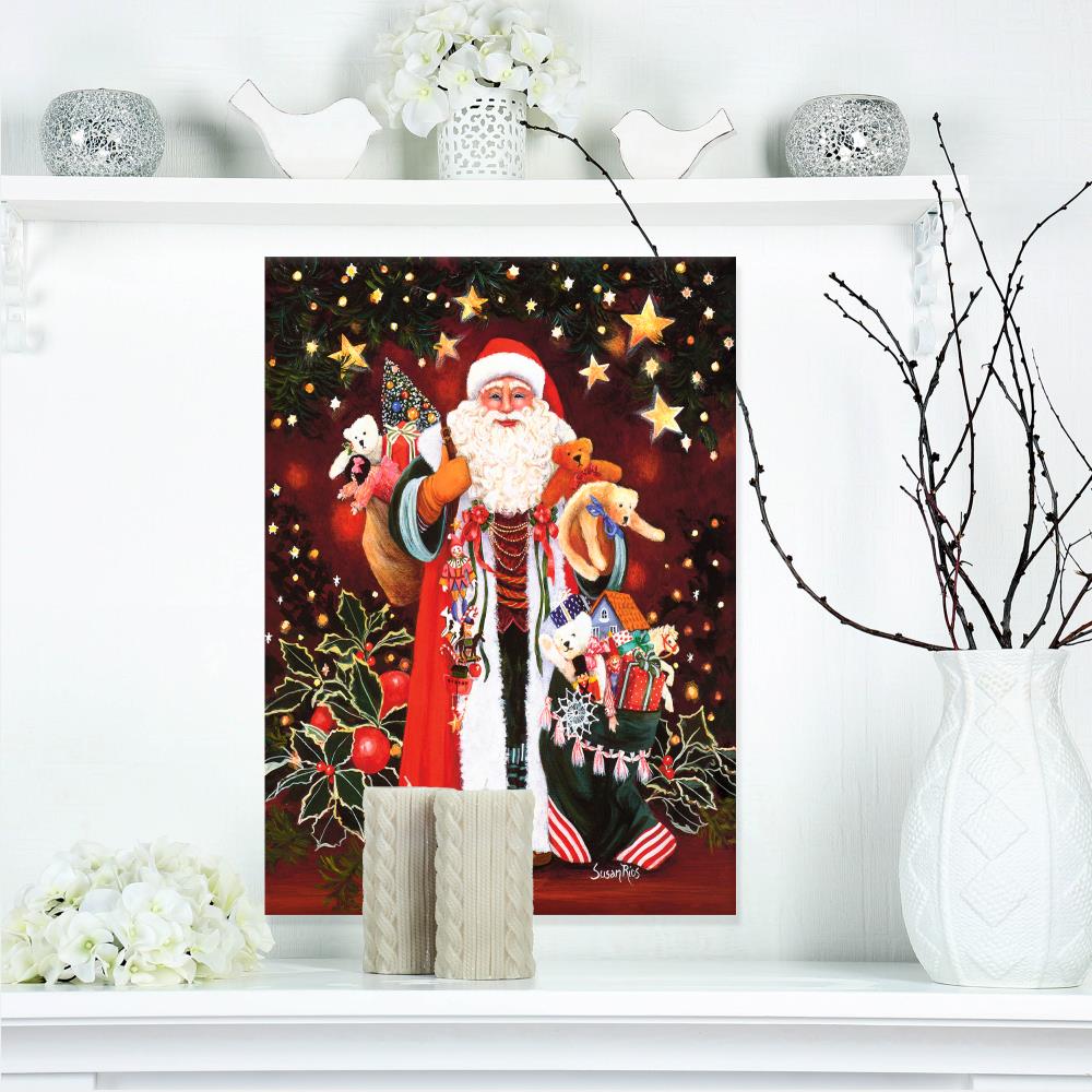 Designart Designart Happy Santa Claus Magic Of Christmas Canvas Art Print In The Wall Art Department At Lowes Com