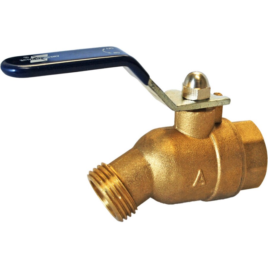 AMERICAN VALVE 3/4in FNPT Brass Quarter Turn Hose Bibb in the