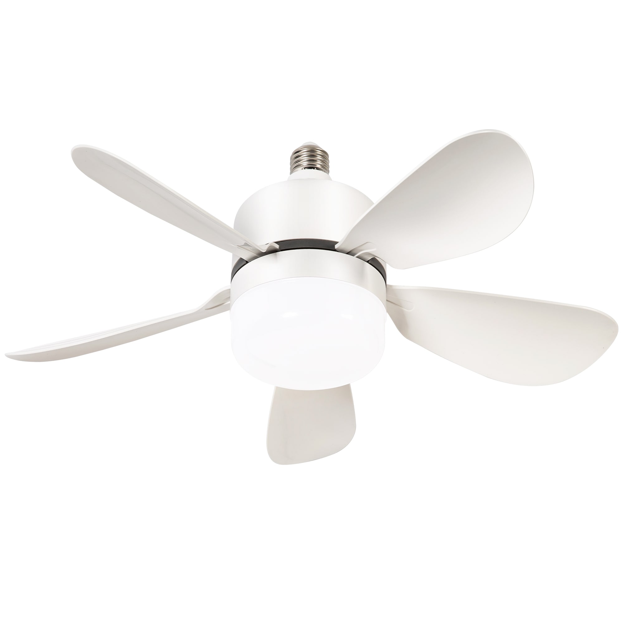 Yardreeze ALHW934004 16-in Color-Changing Integrated LED Outdoor White with White Blades Plug-in Ceiling Fan With Light - Remote Included ( 5 -Blade )
