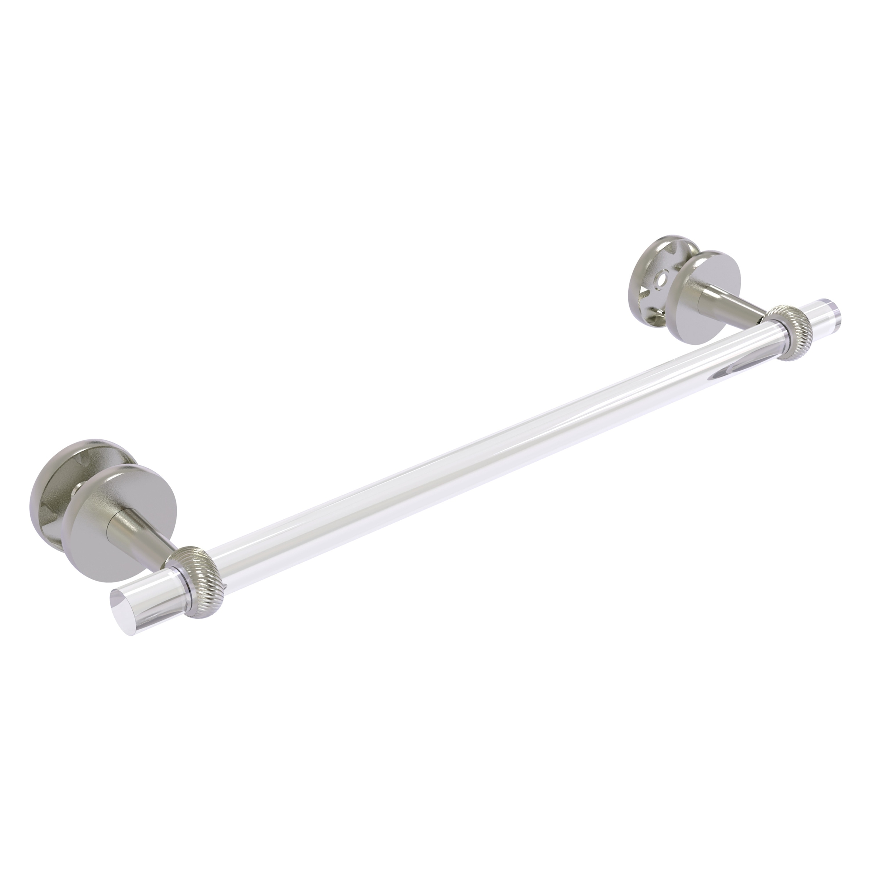 Allied Brass CV-41T-SM-18-SN Clearview 18-in Satin Nickel Wall mount Single Towel Bar