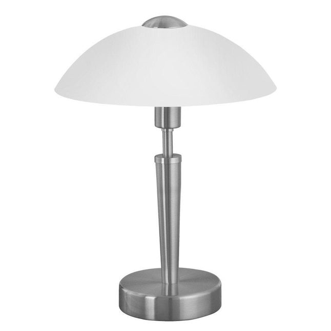 Eglo Solo 1 13 75 In Nickel Touch Table, Desk Lamp Glass Shade Replacement