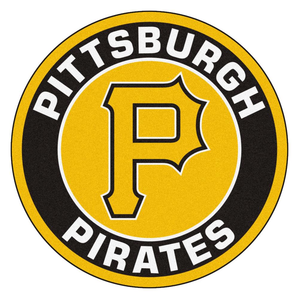 FANMATS MLB Pittsburgh Pirates Black 2 ft. x 2 ft. Round Area Rug