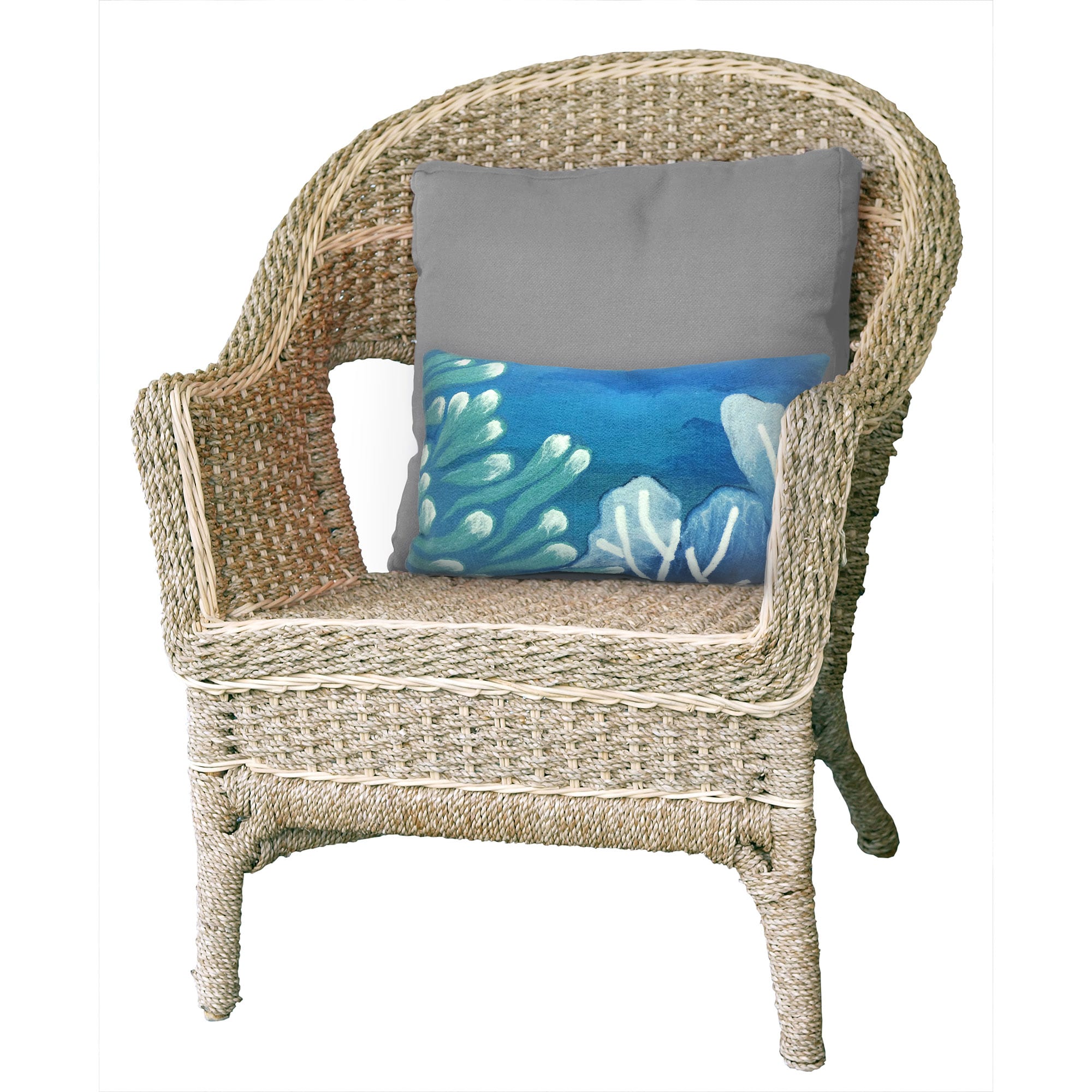 Liora Manne 7SC1S421203 Visions III 12-in x 20-in Blue Rectangular Indoor Decorative Pillow