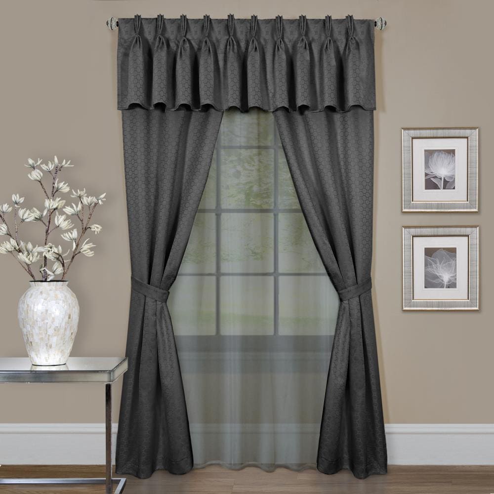 Achim CL6P63CC06 63-in Charcoal Light Filtering Rod Pocket Single Curtain Panel