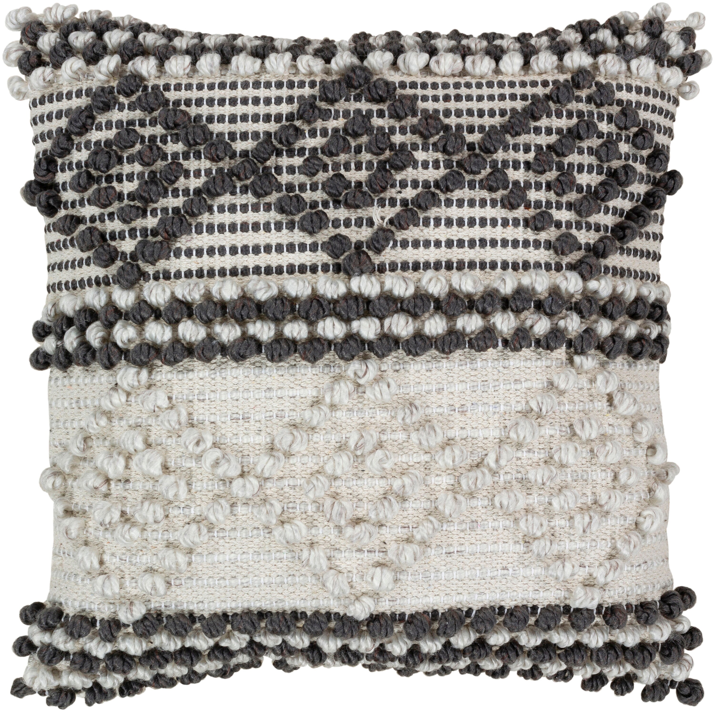 Livabliss ADR002-2222 Anders 22-in x 22-in Cream/Charcoal Indoor Decorative Cover